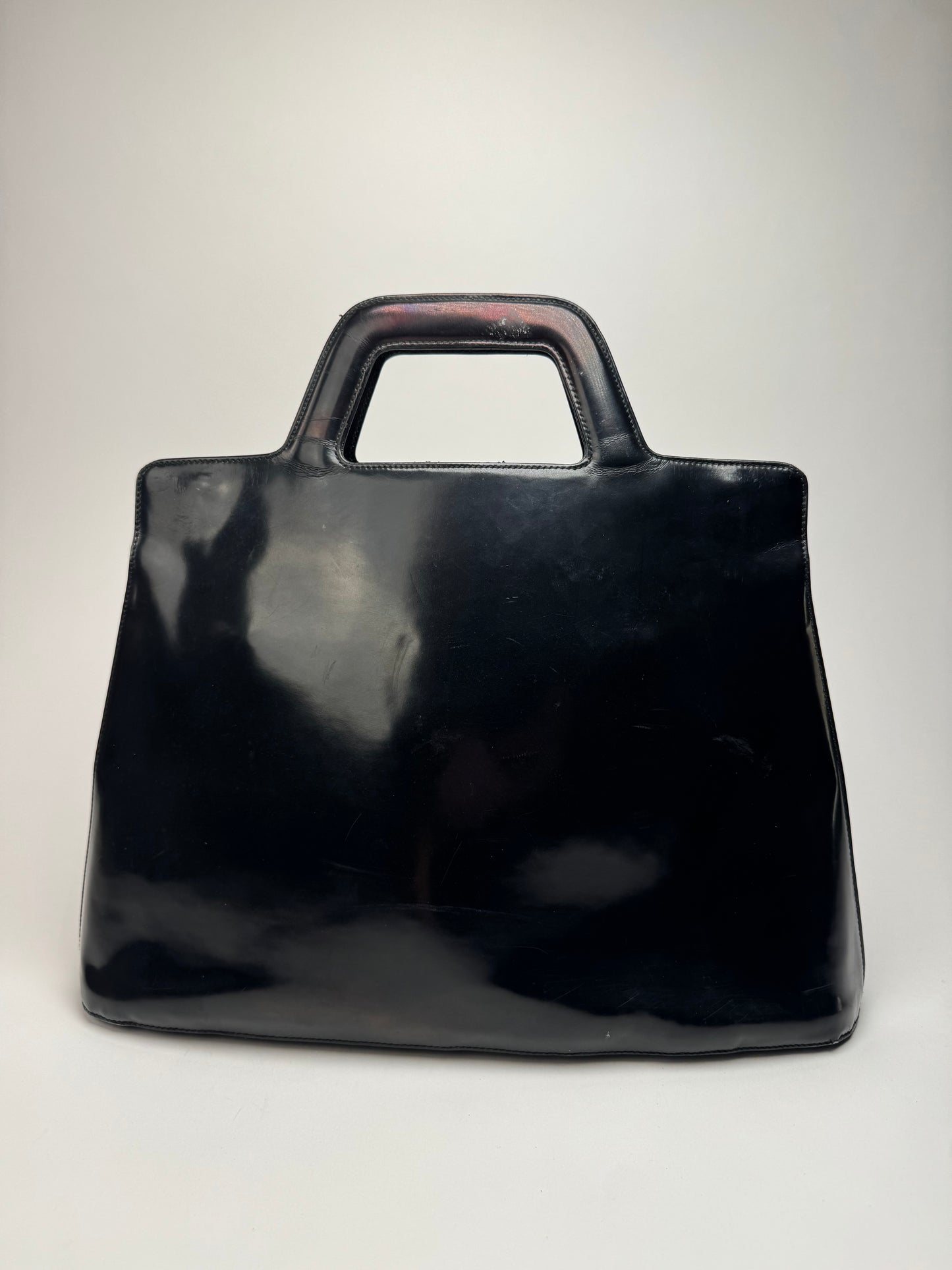 Vintage Salvatore Ferragamo Patent Leather Bag Black