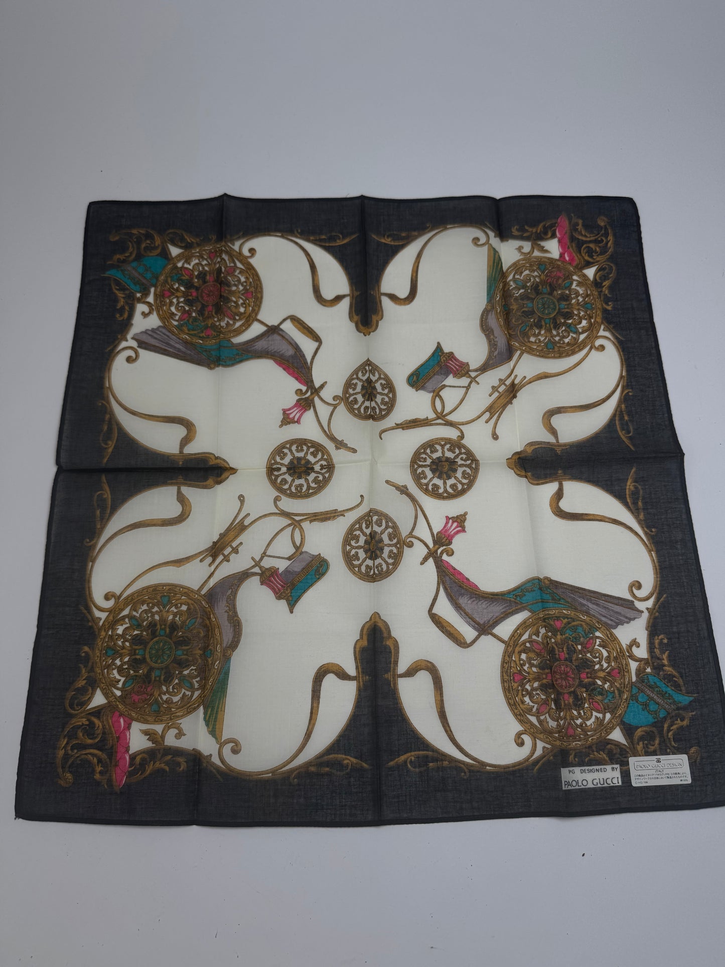 Vintage Gucci Scarf Navy white