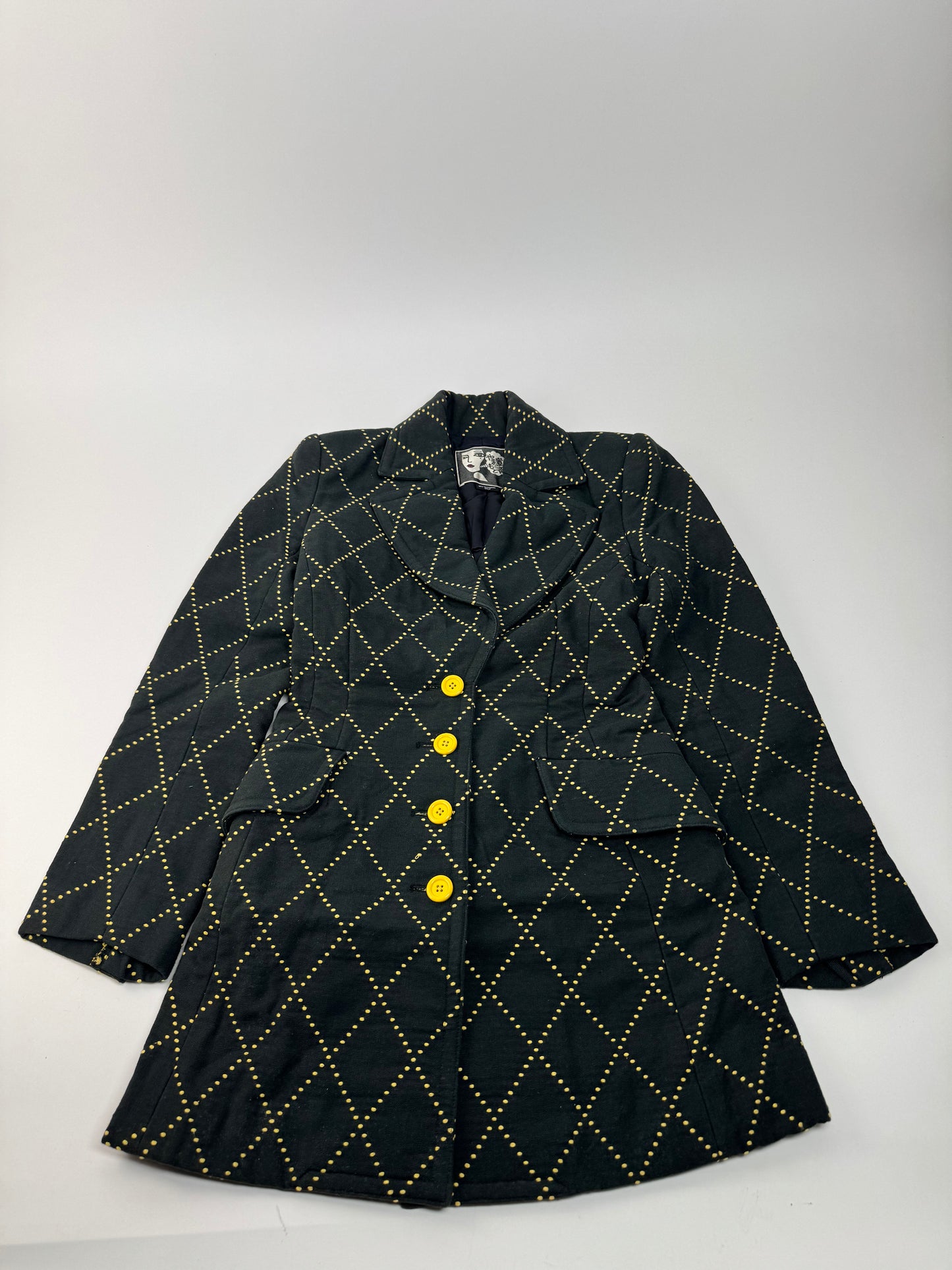 Vintage Kansai Yamamoto Trenchcoat black Yellow S/M