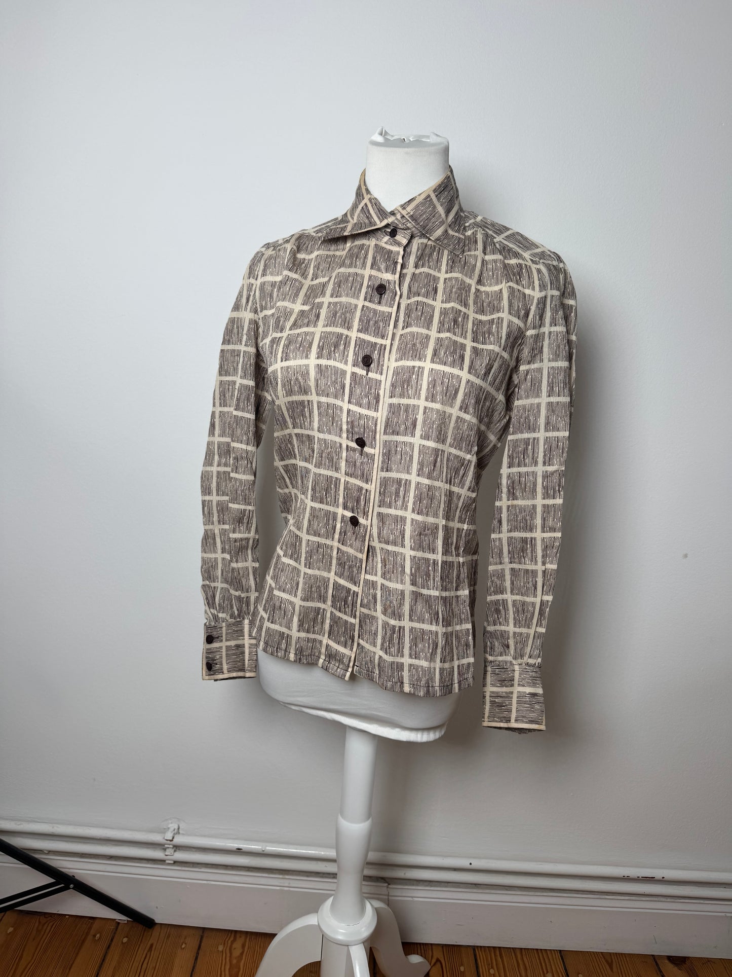 Vintage Dior Checked Shirt Black White M
