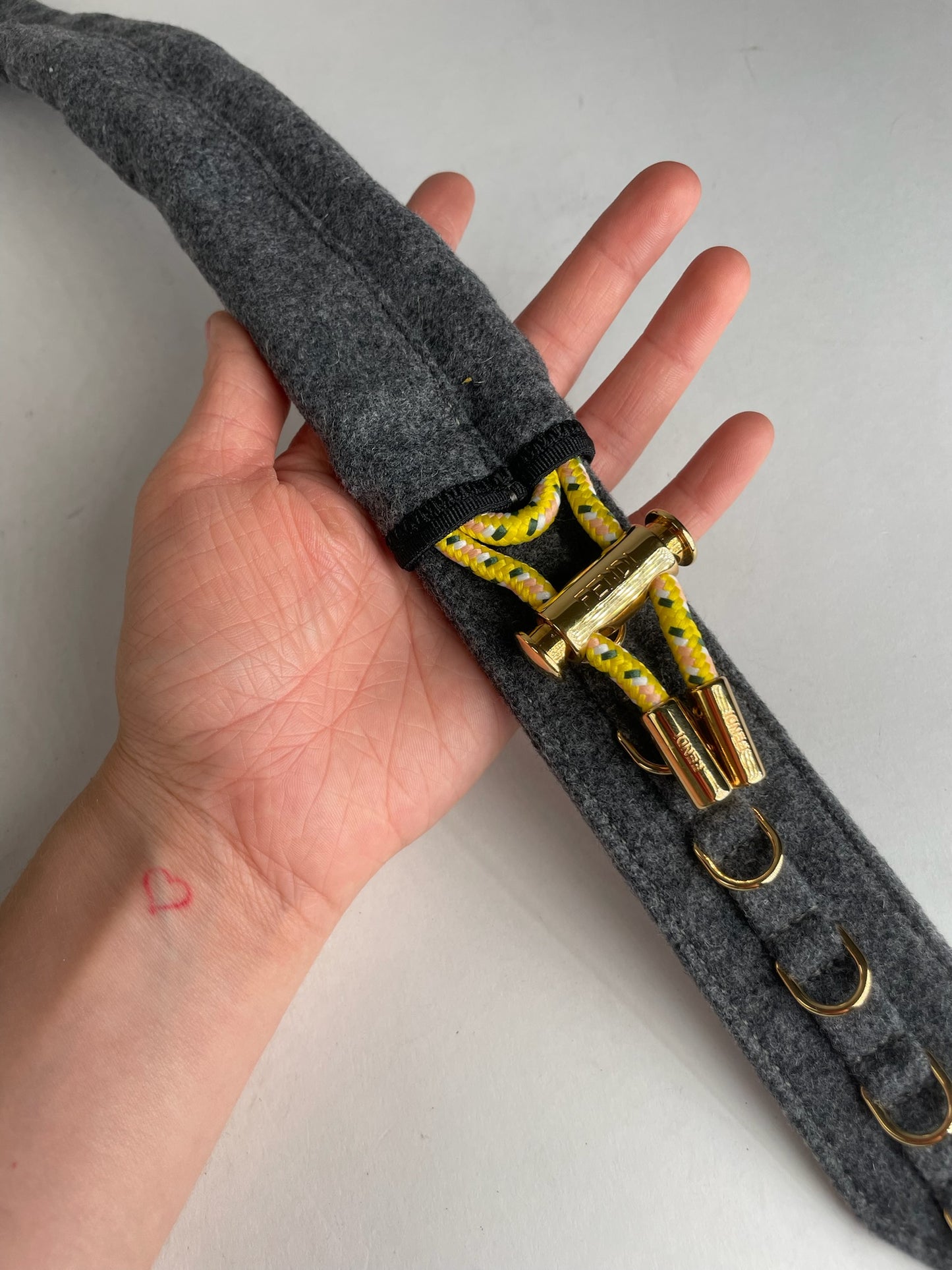 Vintage Fendi Wool Belt Grey