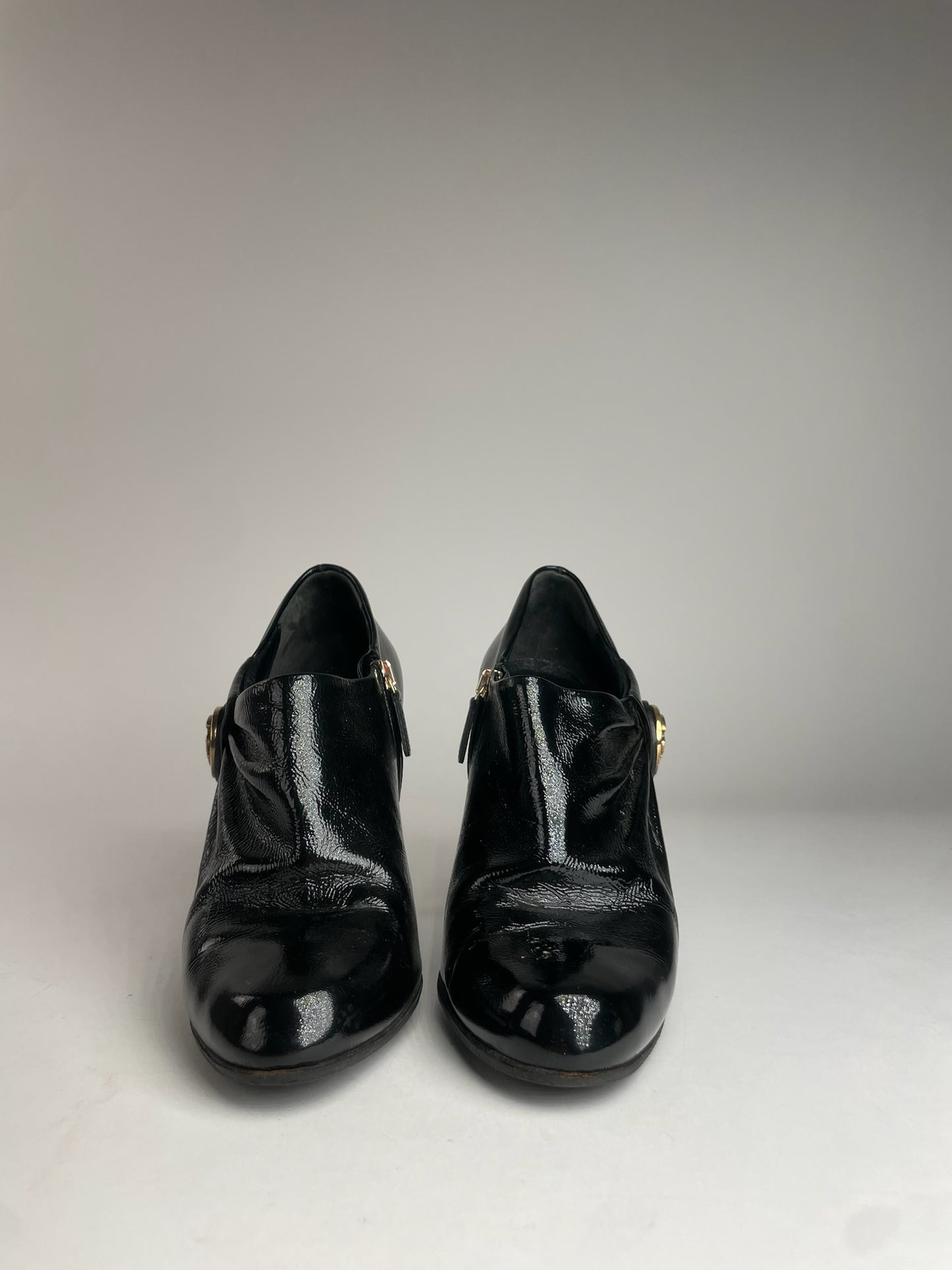 Vintage Gucci Patent Leather Heeled Boots Black 37,5