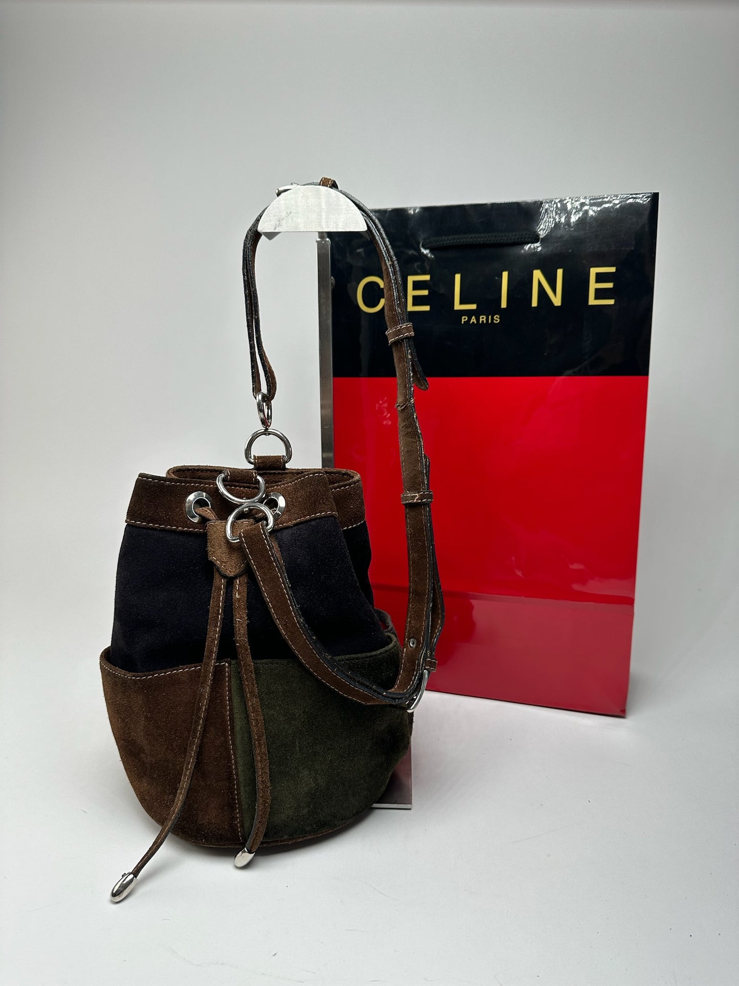 Vintage Celine Paris Sac Seau Bag black brown