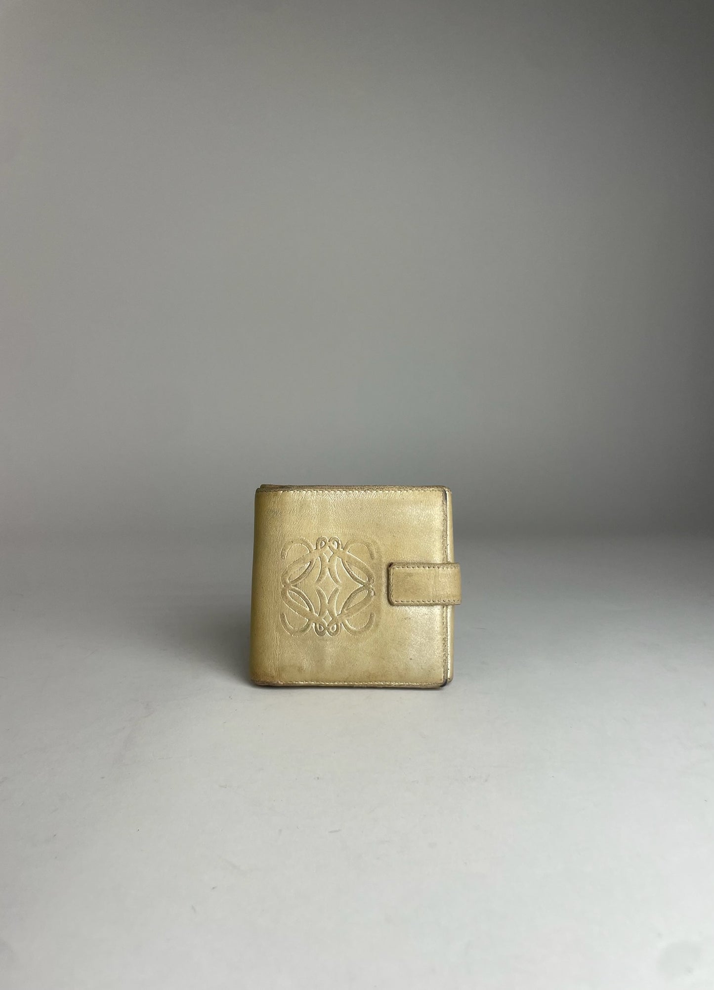 Vintage Loewe Madrid Anagram Leather Wallet Gold