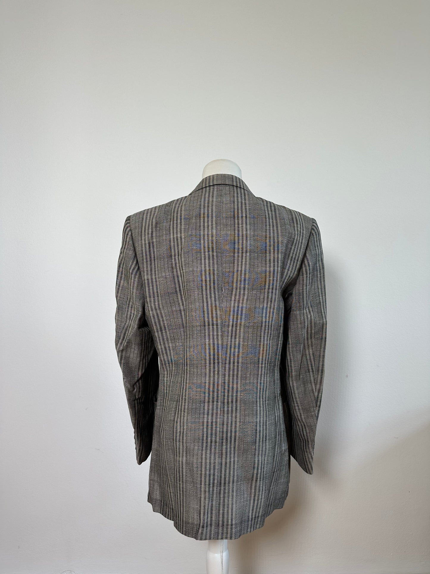 Vintage Dior Men's Wool Linen Blazer Grey Black M