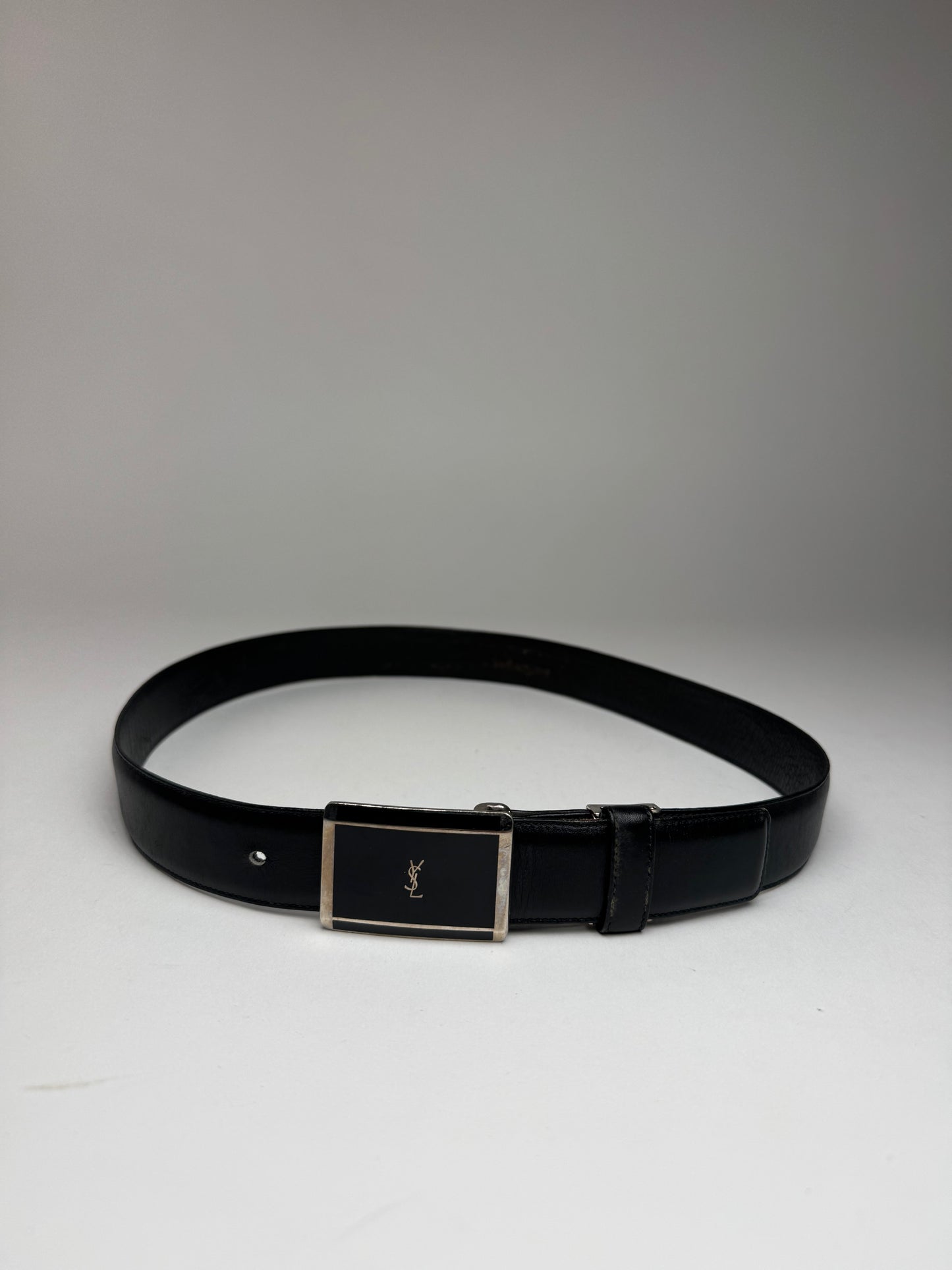 Vintage Yves Saint Laurent Leather Belt black