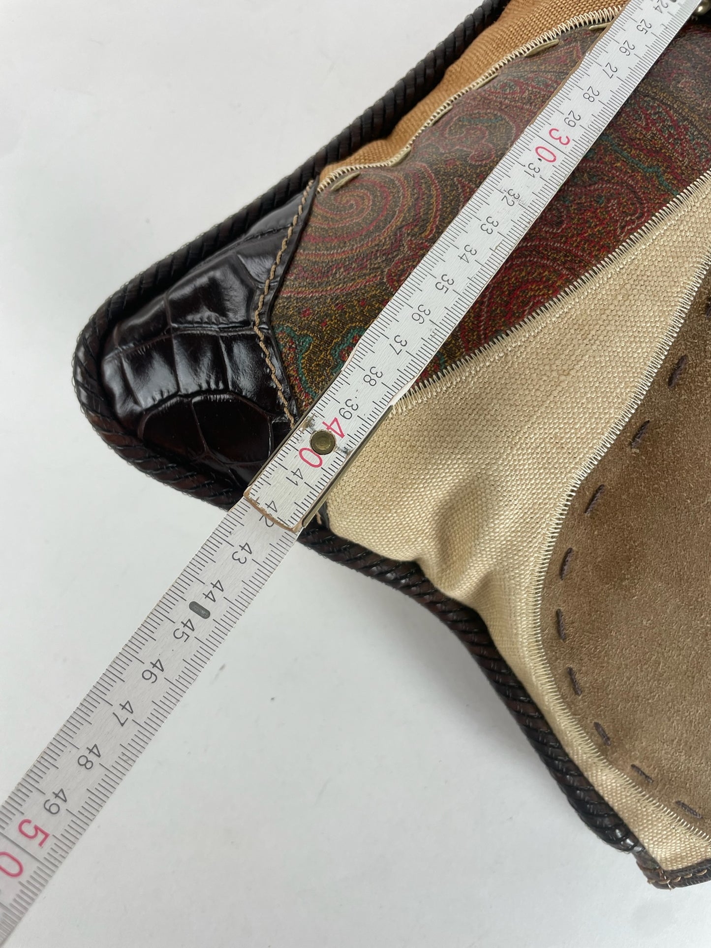 Vintage Etro Multi Material Bag Brown beige