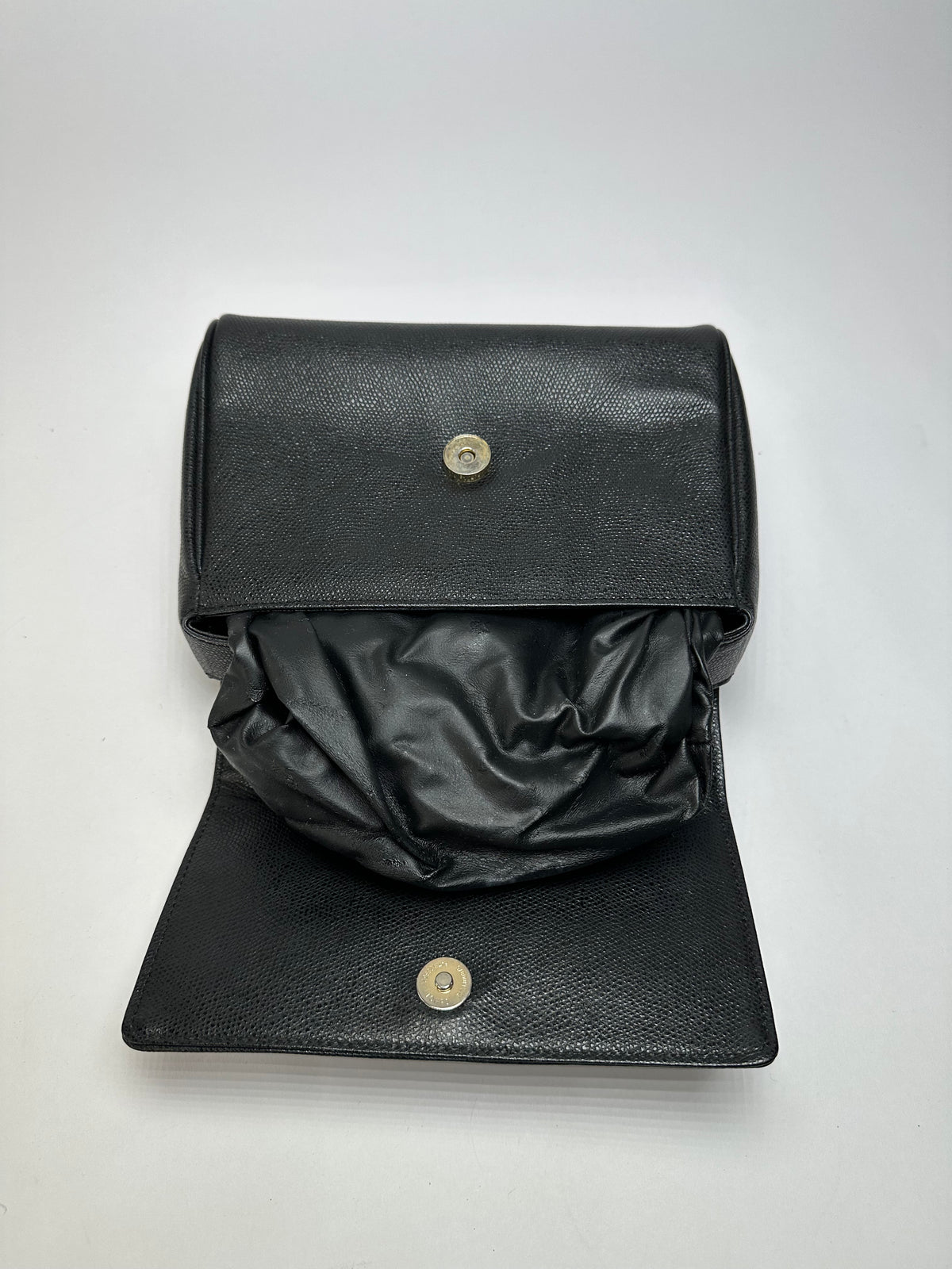 Vintage Givenchy Structured Leather Top-Handle Bag Black Gold