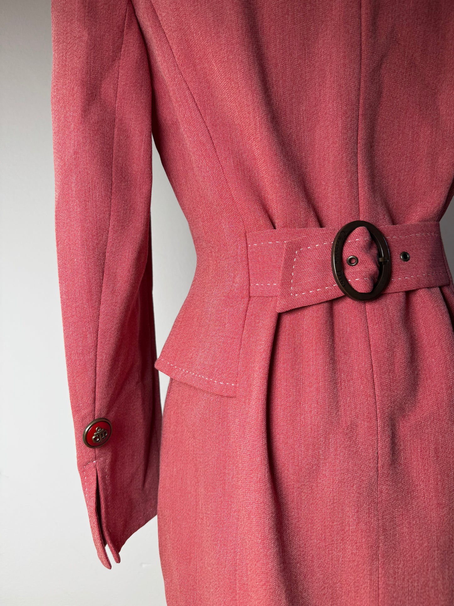 Costume / Robe en laine Dior vintage rouge M