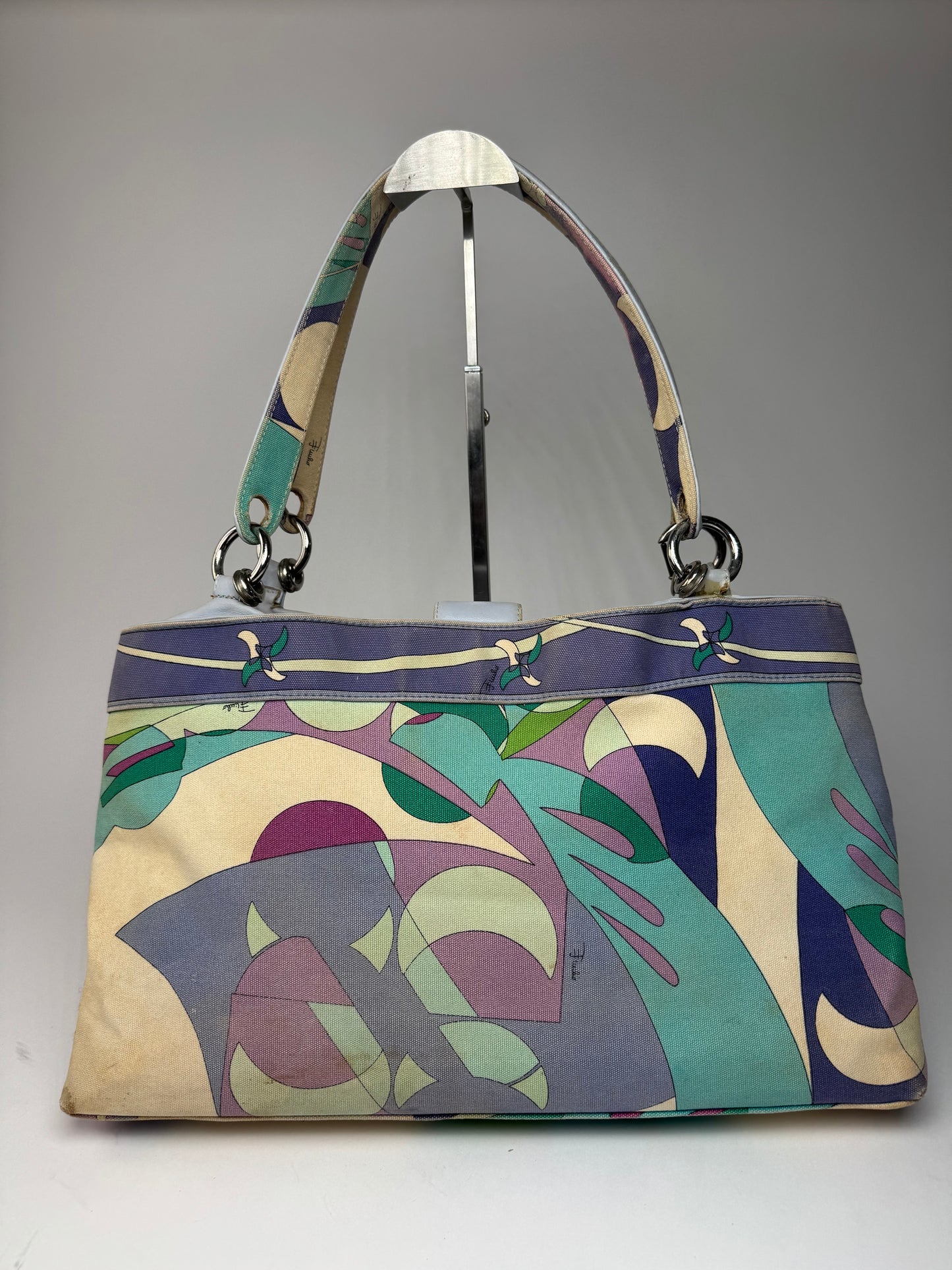 Vintage Emilio Pucci Blue Tone Abstract Handbag