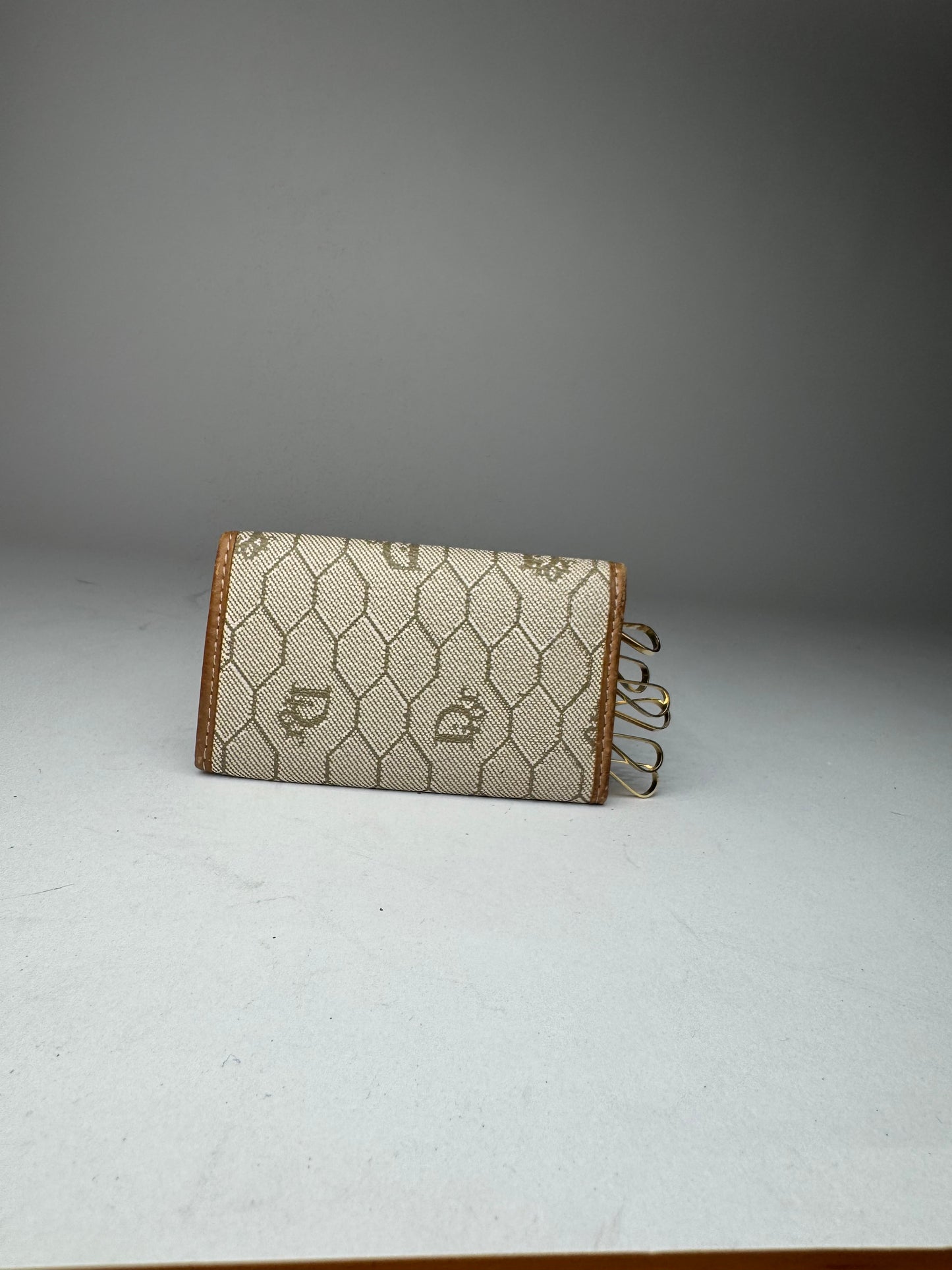 Vintage Dior Monogram Key Holder beige brown
