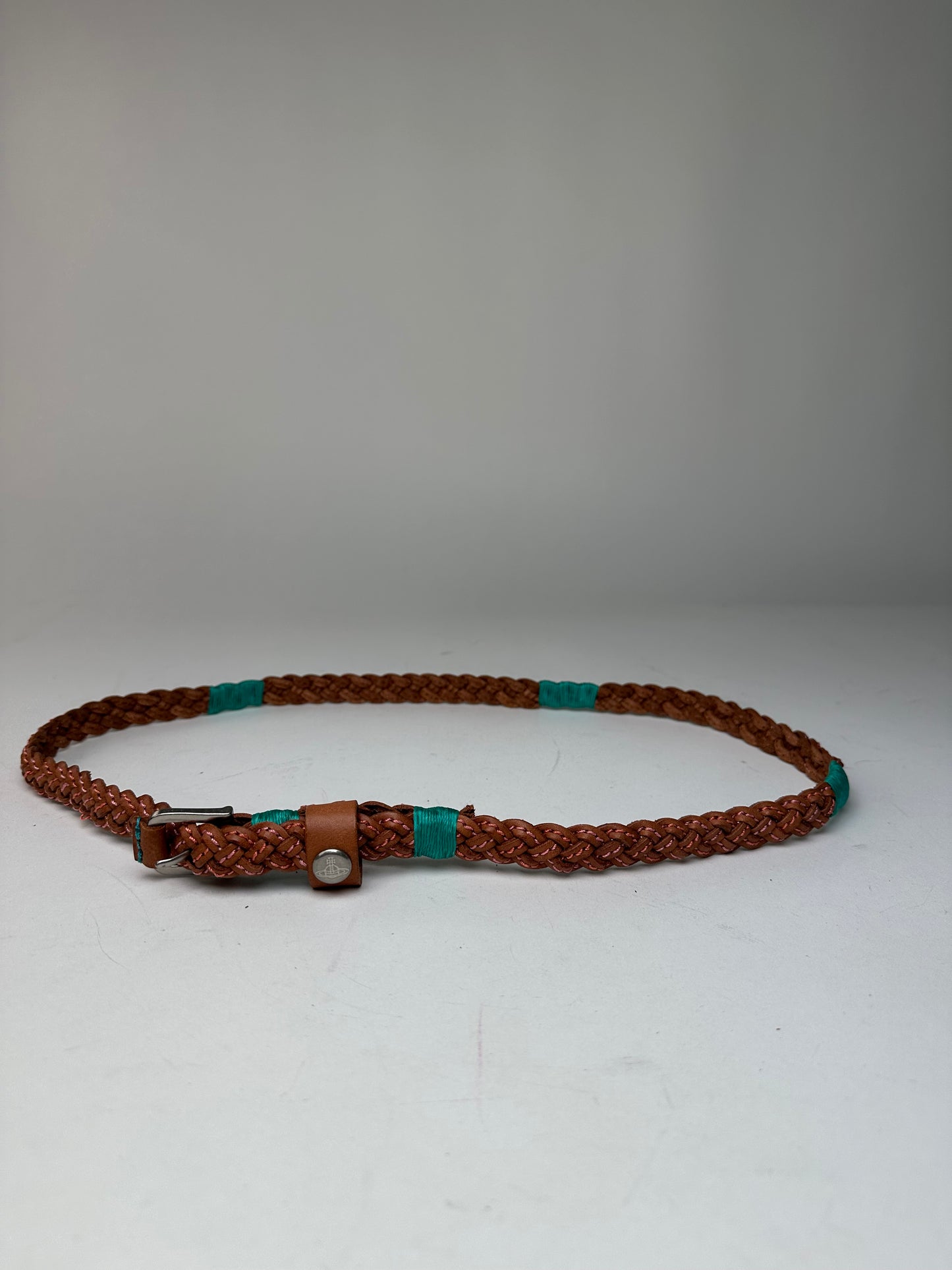 Vintage Vivienne Westwood Braided Leather Belt Cognac 100 cm