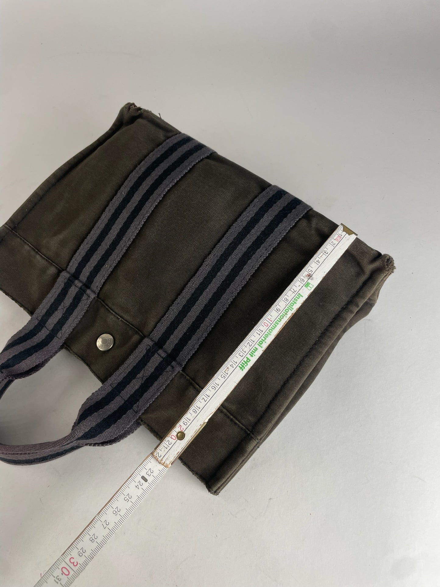 Vintage Hermes Canvas Tote Bag Black Grey