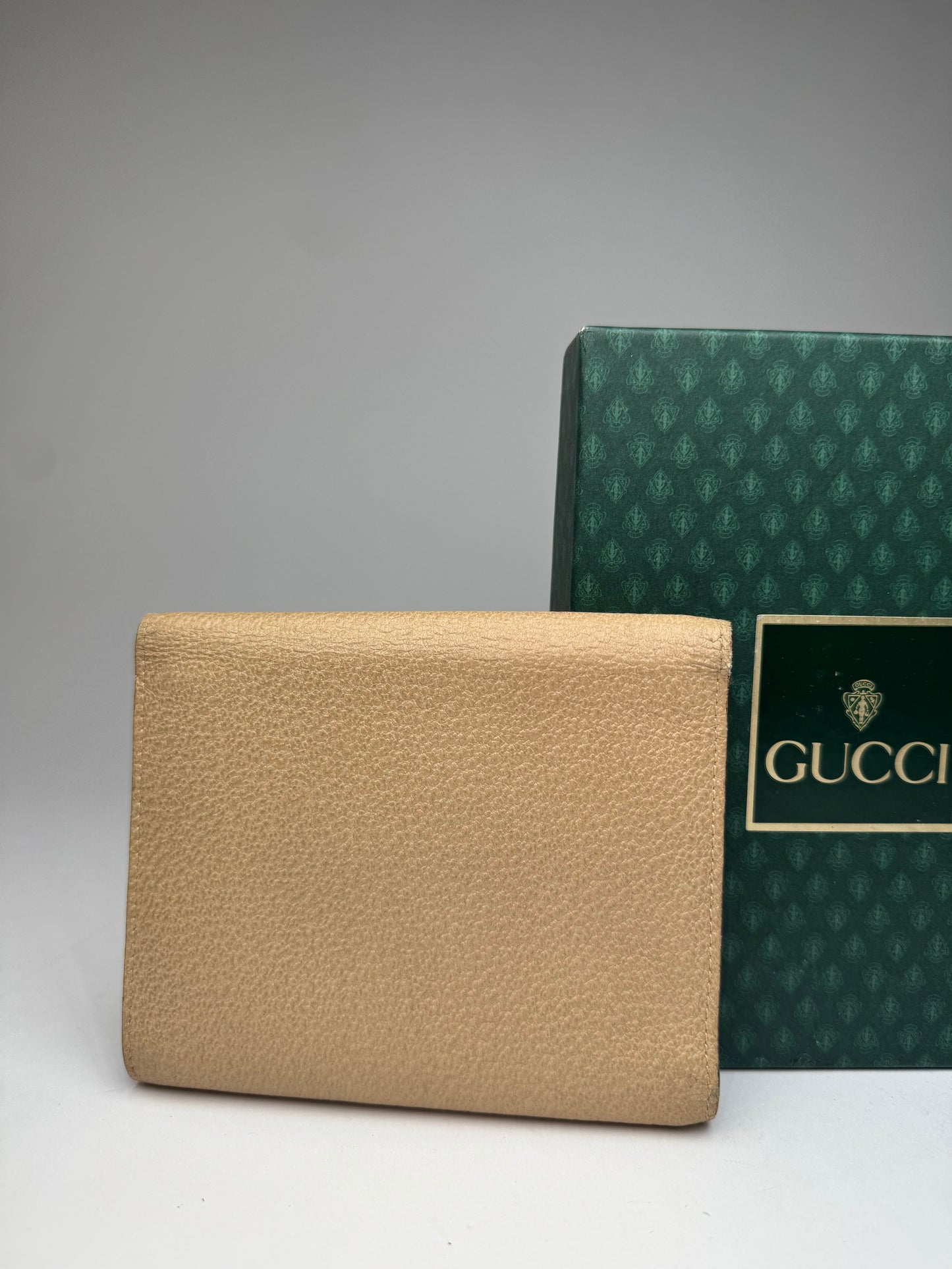 Vintage Gucci Horsebit Leather Wallet Beige