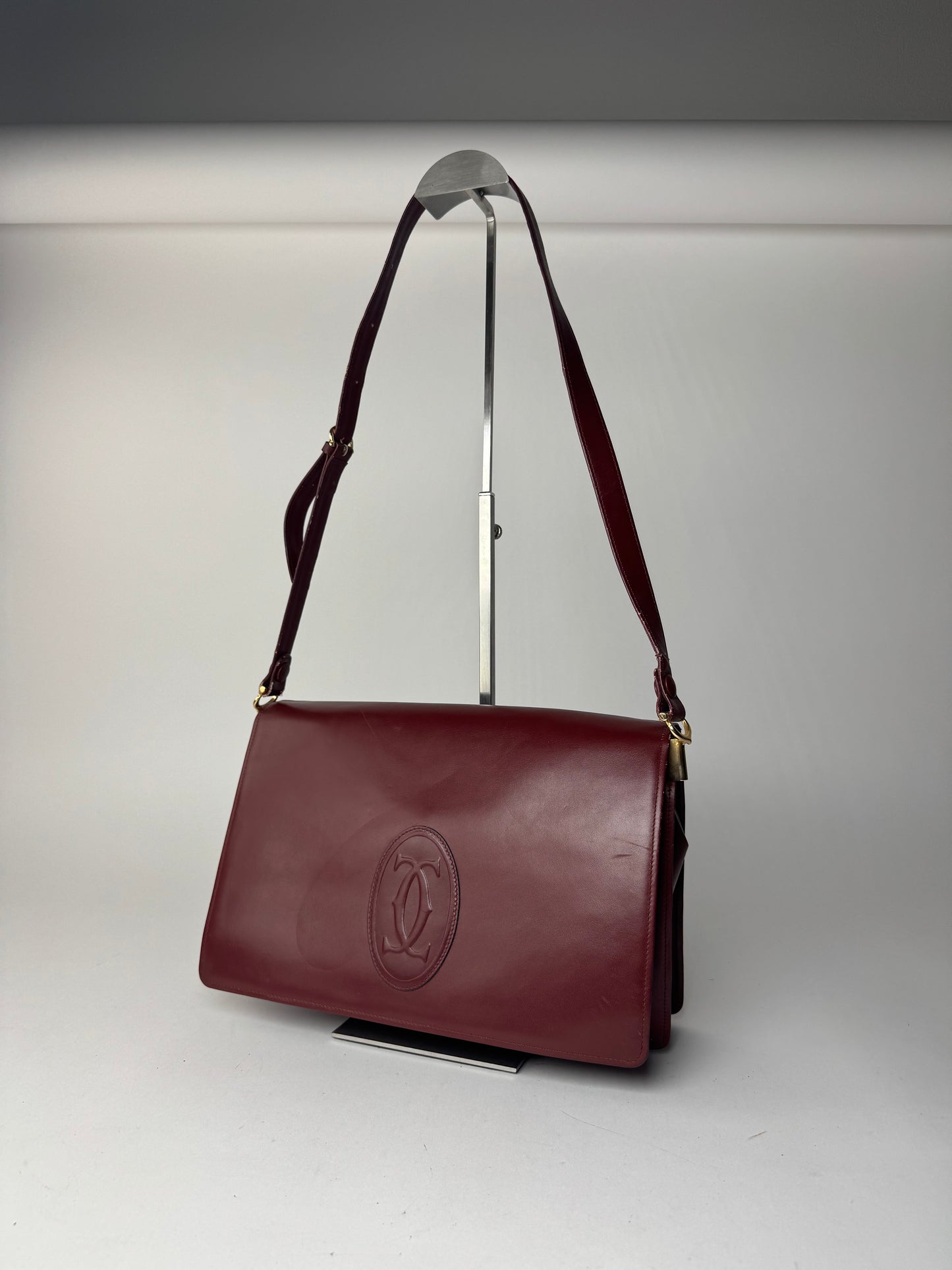 Vintage Cartier Leather Bag Burgundy