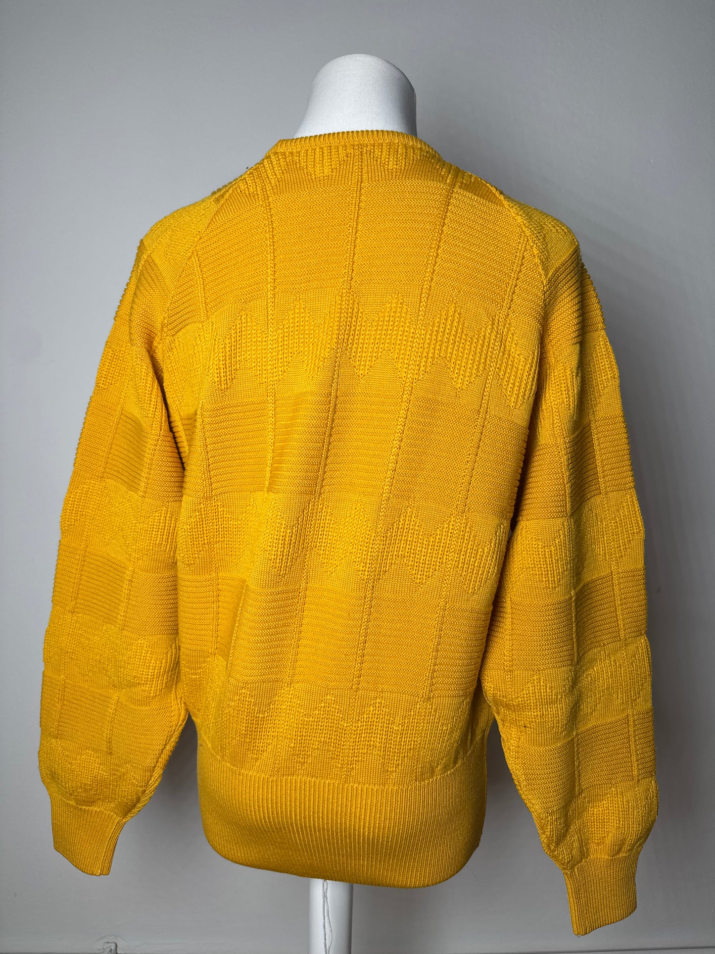 Vintage Dior V Neck Jumper Yellow M