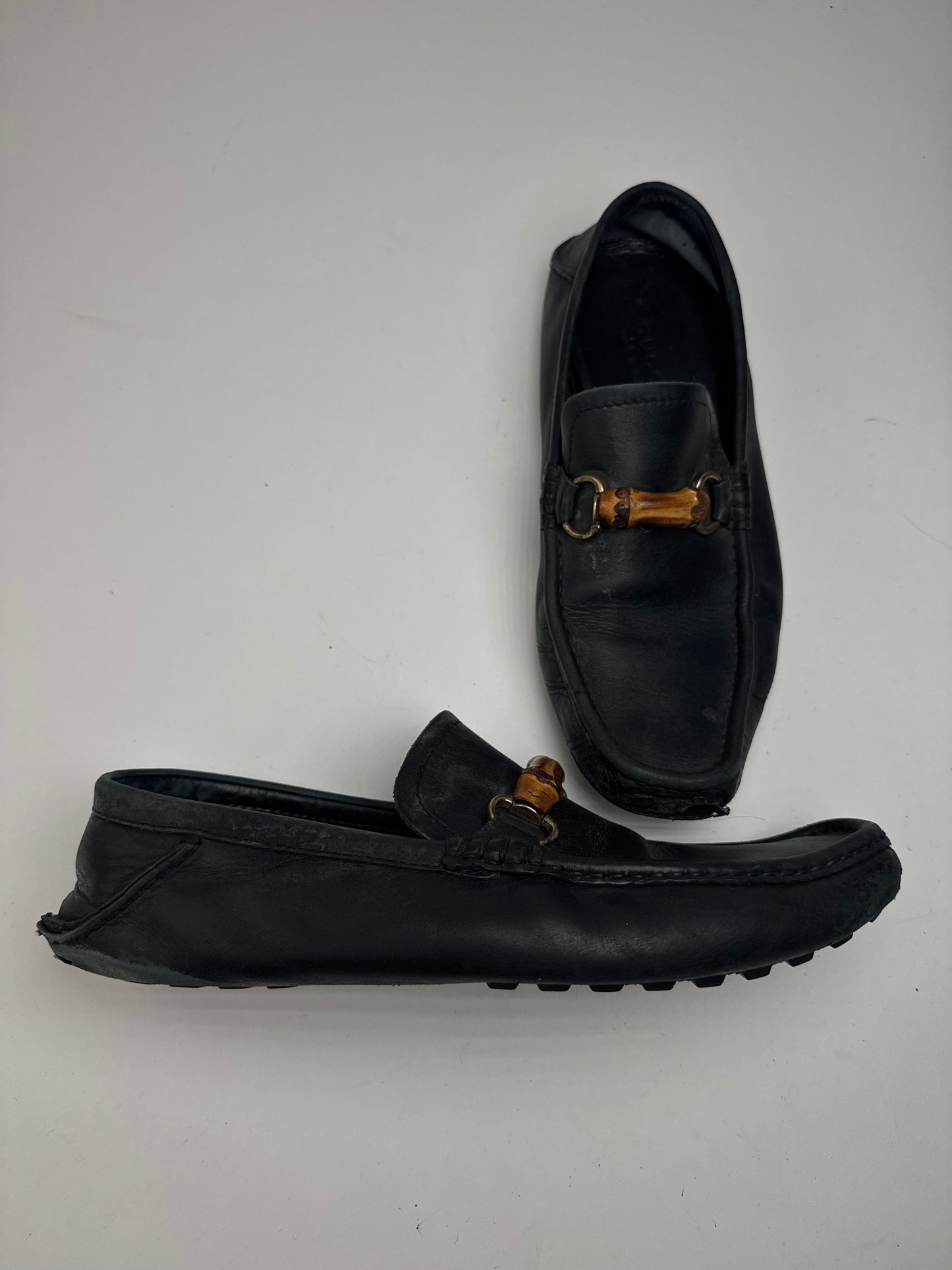 Vintage Gucci Leather bamboo Loafer black 43,5