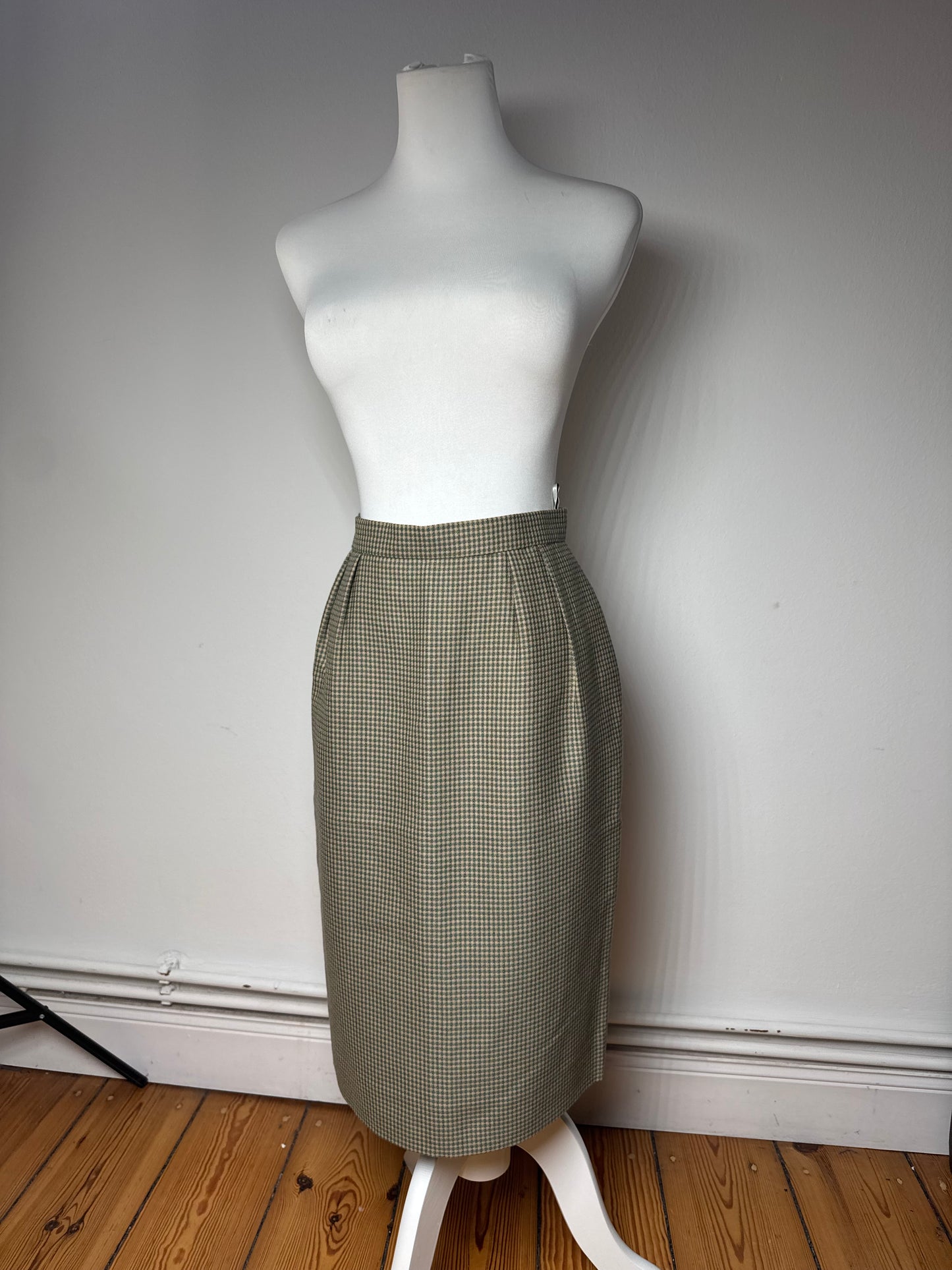 Vintage Dior Wool Skirt Green Brown Beige M