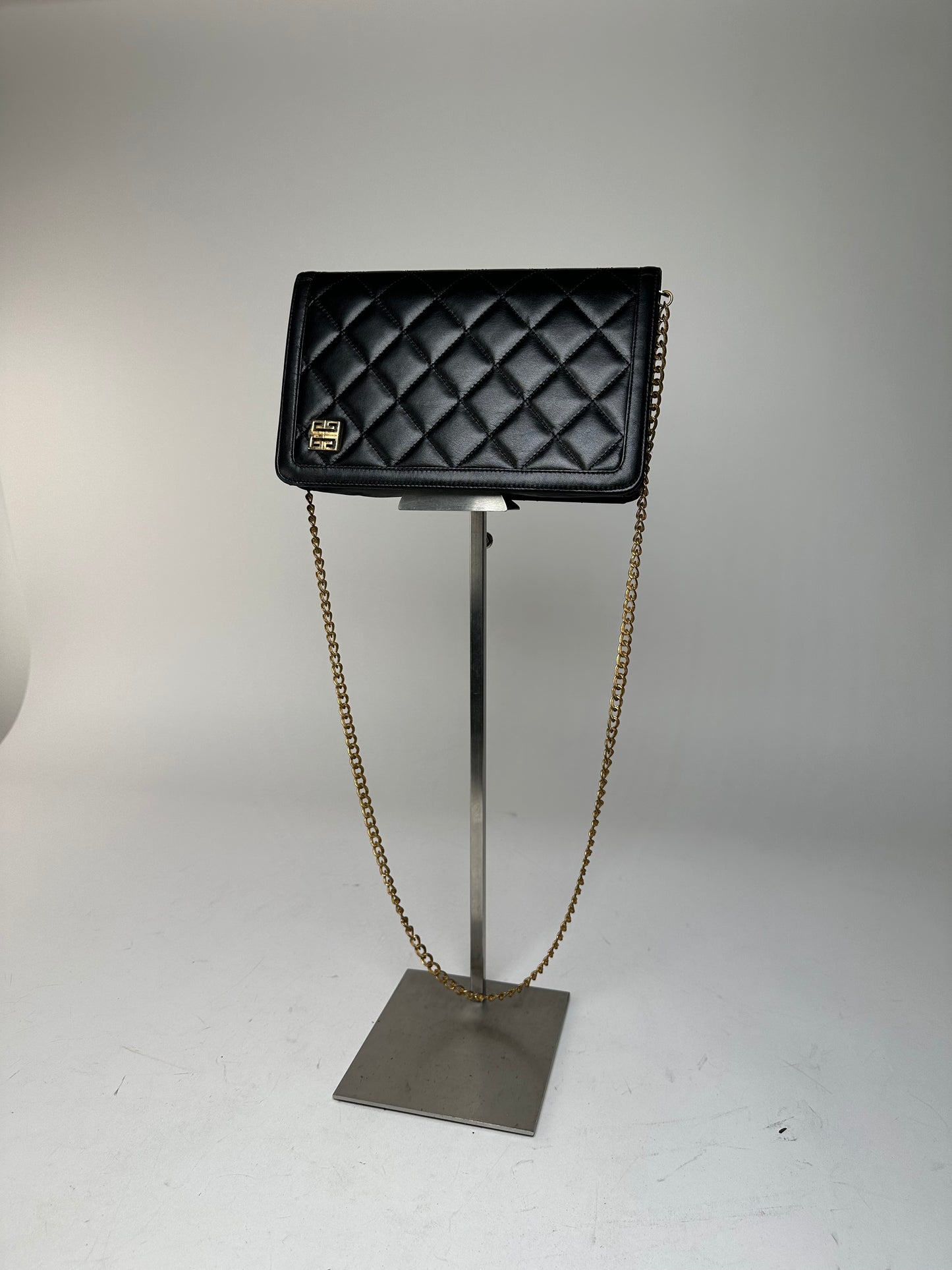 Vintage Givenchy 4G Leather Shoulder Bag Black