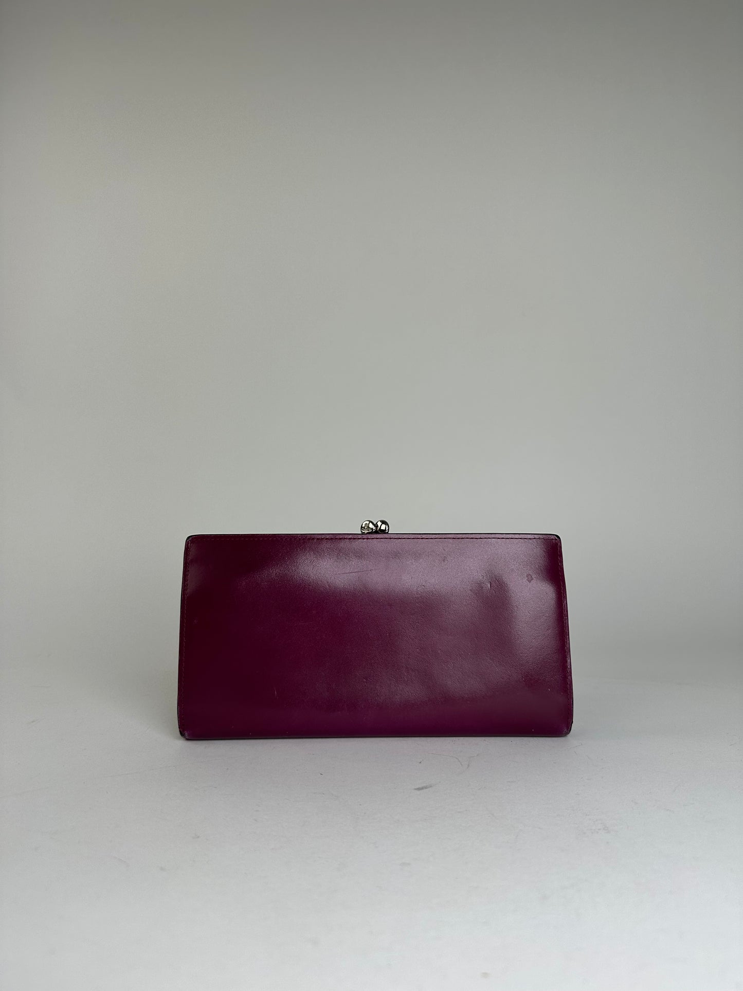 Vivienne Westwood Purple Leather Wallet with Silver-Tone Clasp