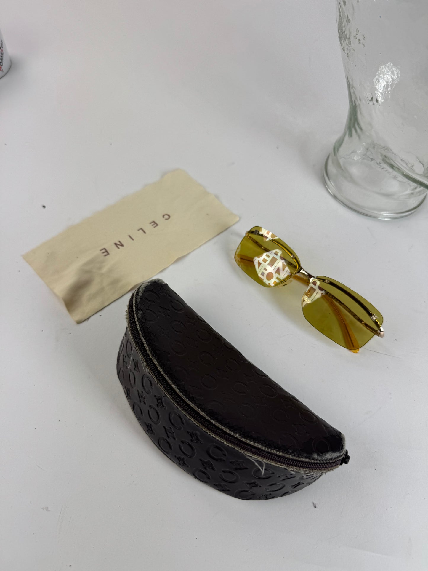 Vintage Celine Paris Frameless sunglasses Yellow