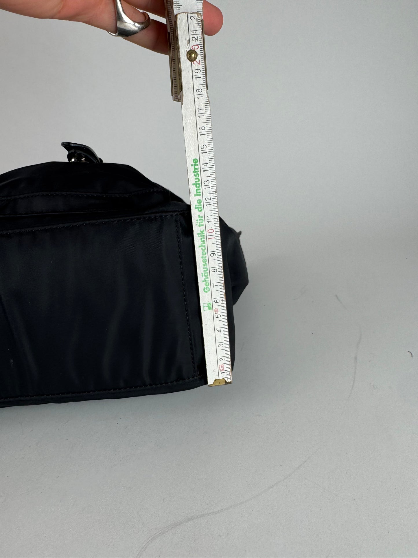 Vintage Courreges Polyester Leather Bag Black