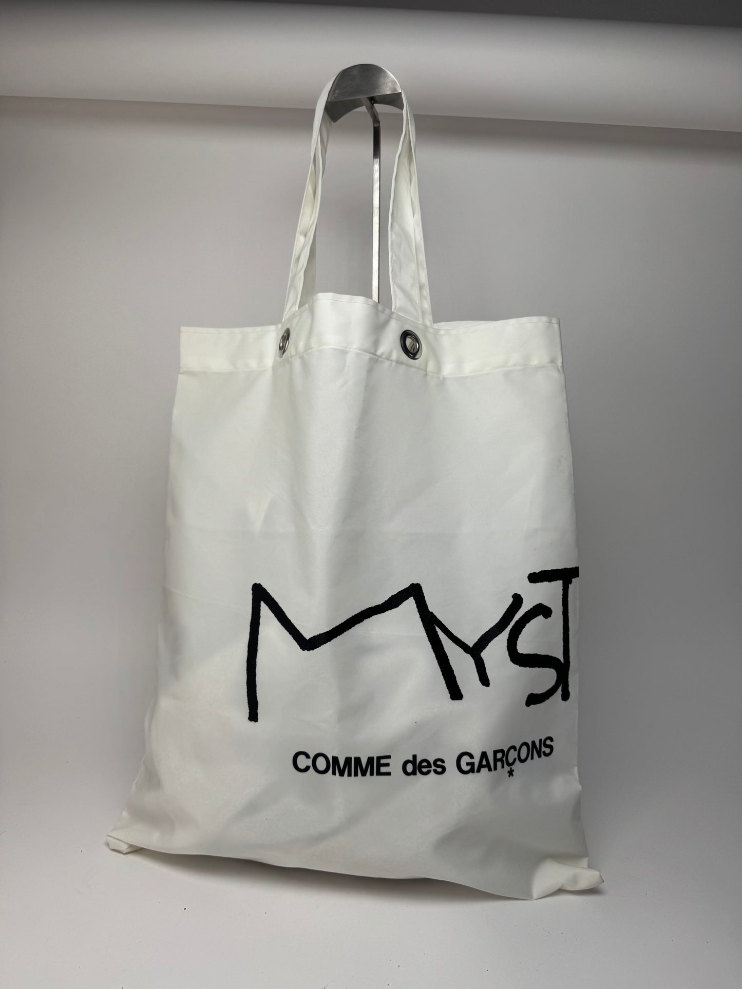 Sac cabas vintage Comme Des Garçons en polyester blanc noir