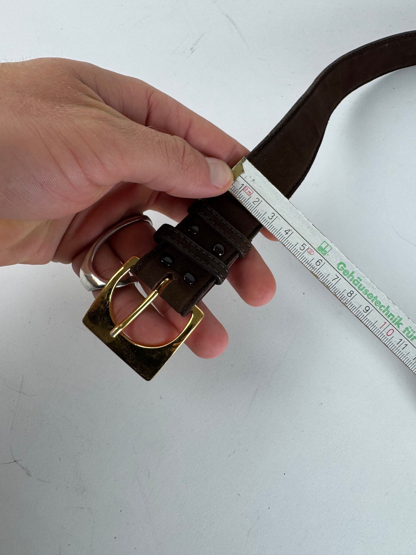 Vintage Yves Saint Laurent Suede Leather Belt Brown