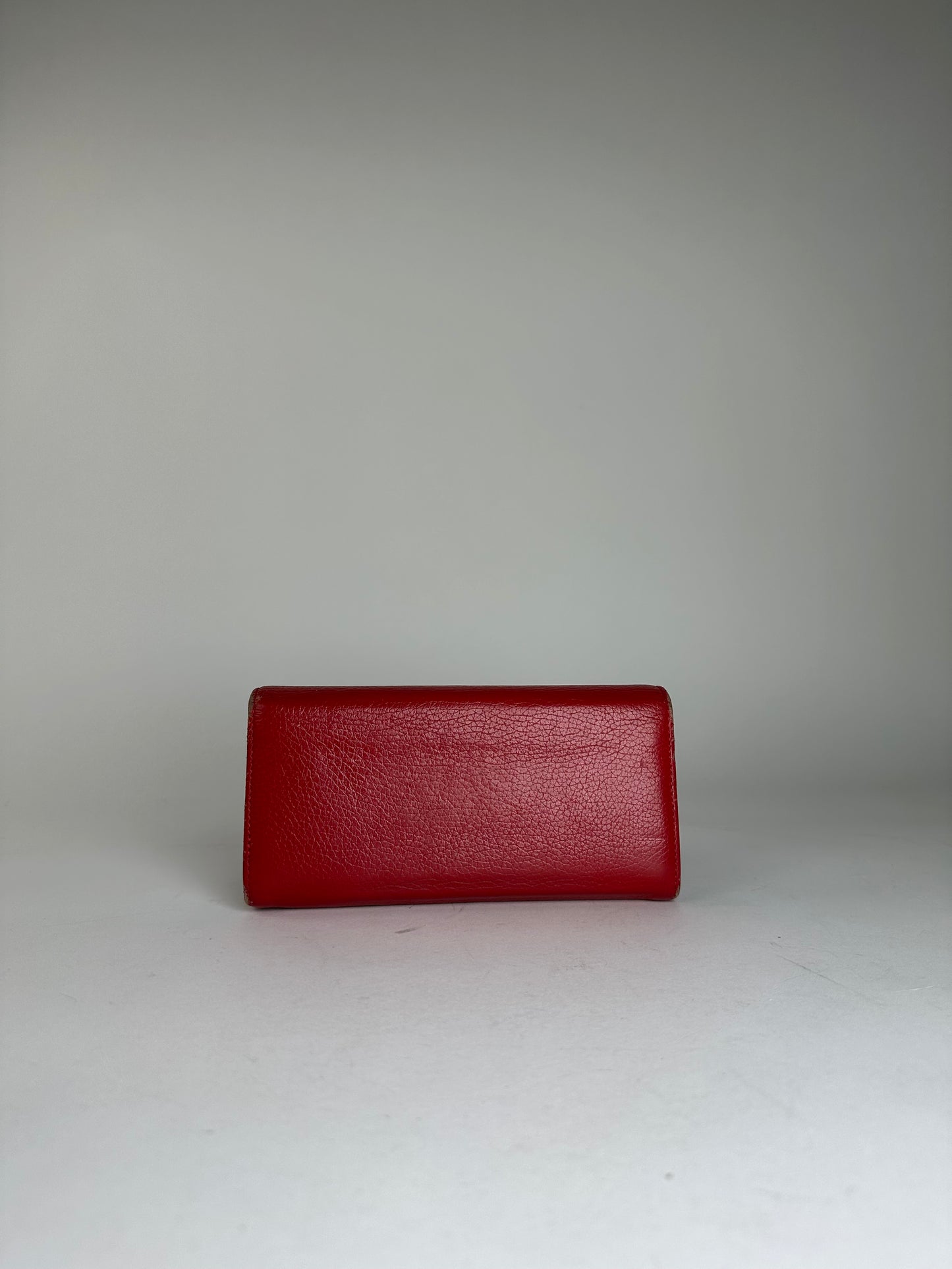 Vivienne Westwood Red Leather Wallet with Gold-Tone Orb Emblem
