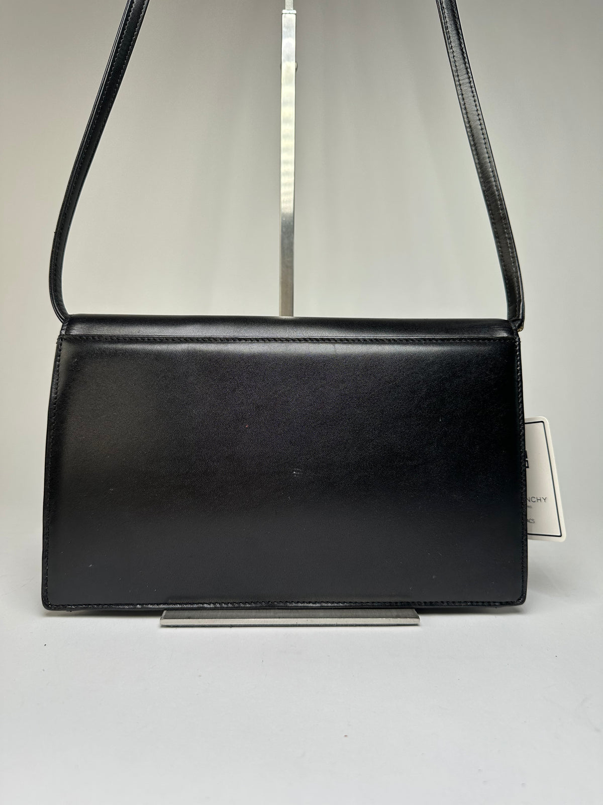 Vintage Givenchy 4G Logo Leather Flap Crossbody Bag Late 1980s Black