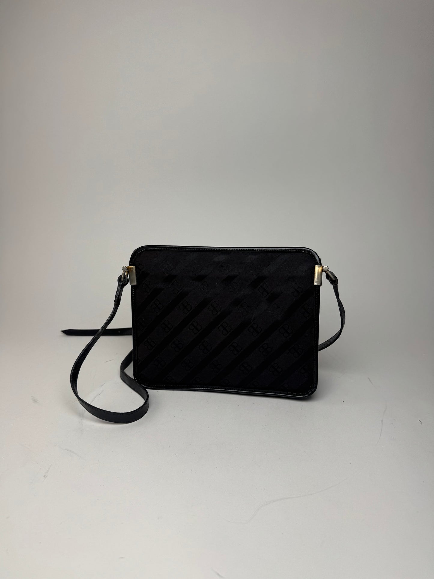Vintage Balenciaga Monogram Crossbody Bag black