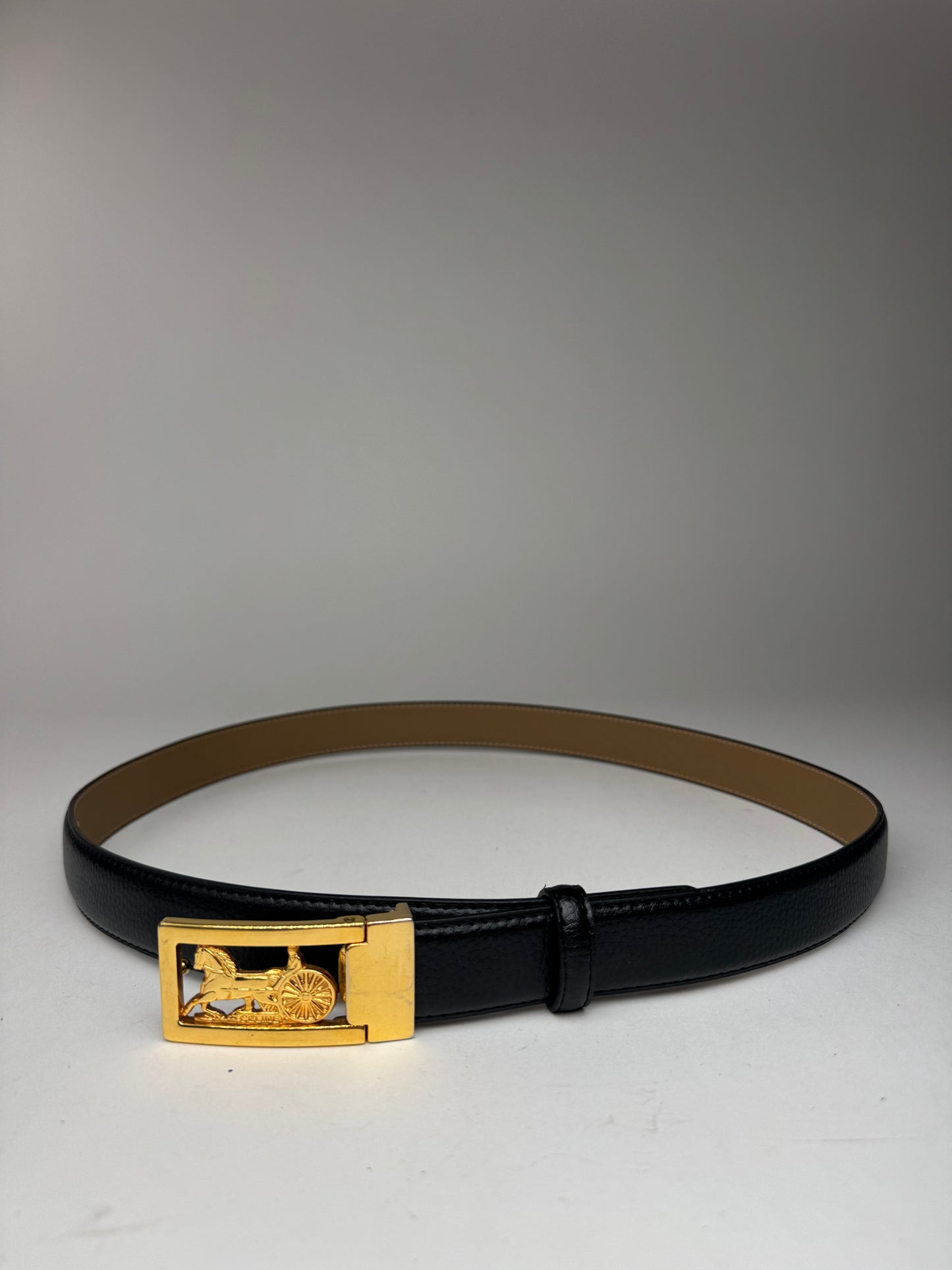 Vintage Celine Paris Leather belt black