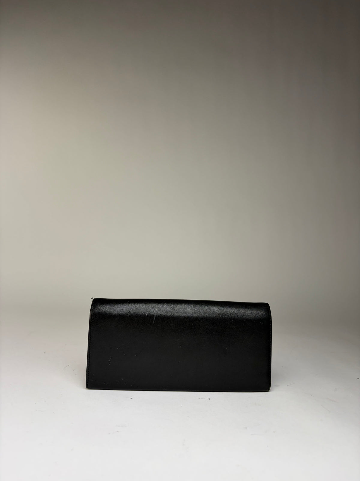 Vintage Celine Smooth Leather Bifold Wallet c. 1998 Black