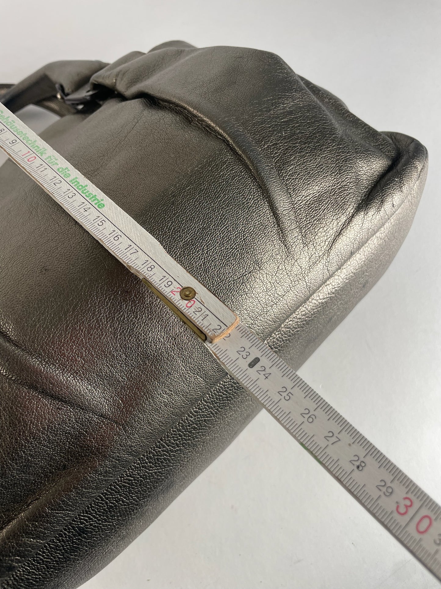 Vintage Salvatore Ferragamo Leather Handbag Silver