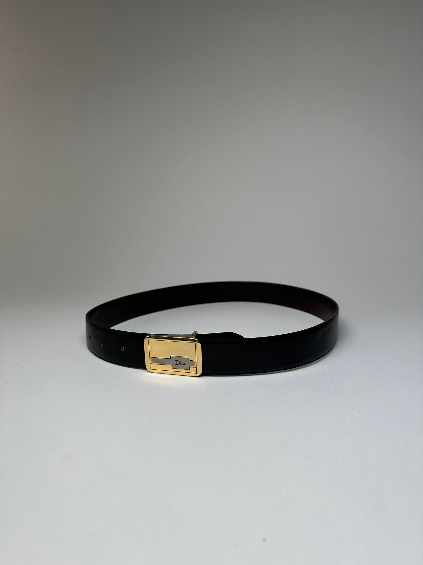 Vintage Dior Leather Belt Black Brown