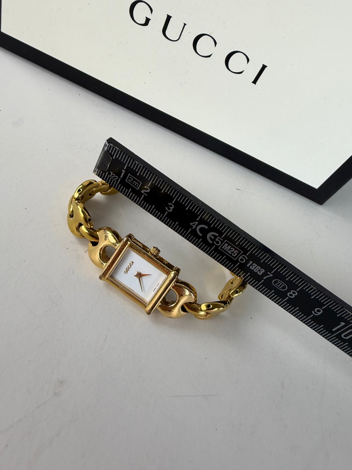 Vintage Gucci Gold Tone Ceramic Bracelet Italy