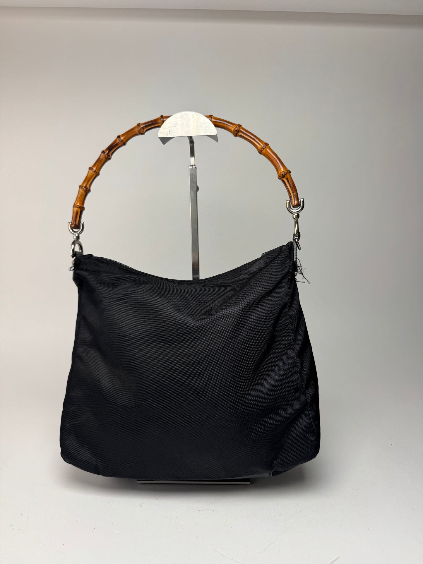 Vintage Gucci Canvas Bamboo Bag black