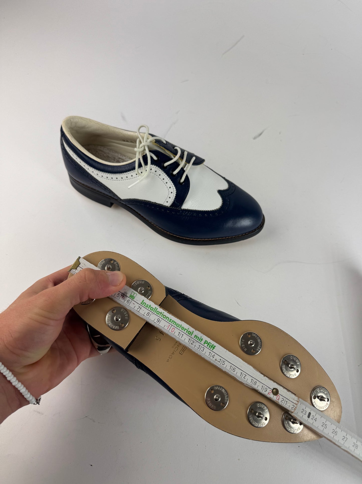 Vintage Balenciaga Leather Mocassins Sport Shoes 24,5cm Navy white