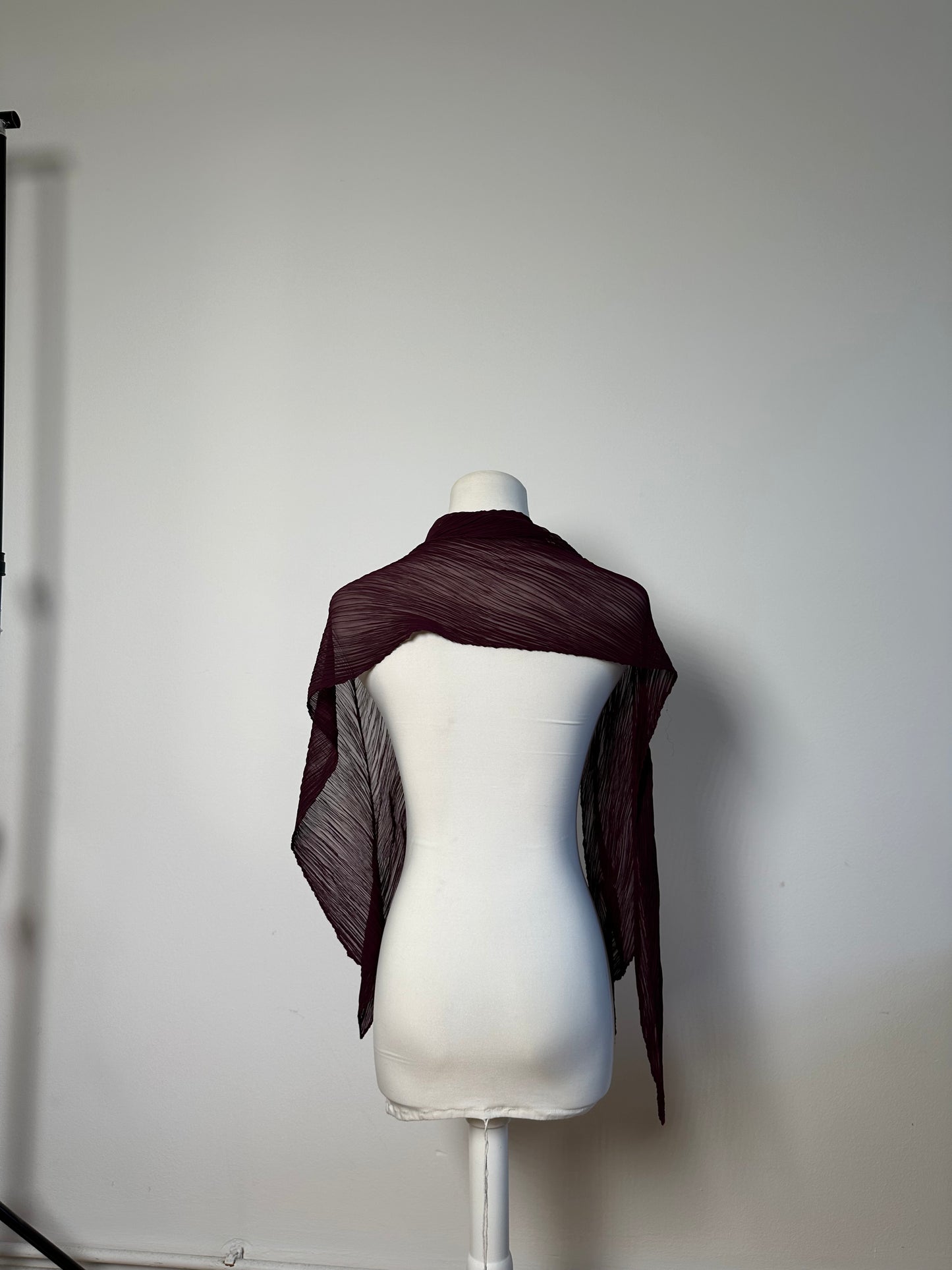 Vintage Pleats Shawl Pleated Synthetic Burgundy