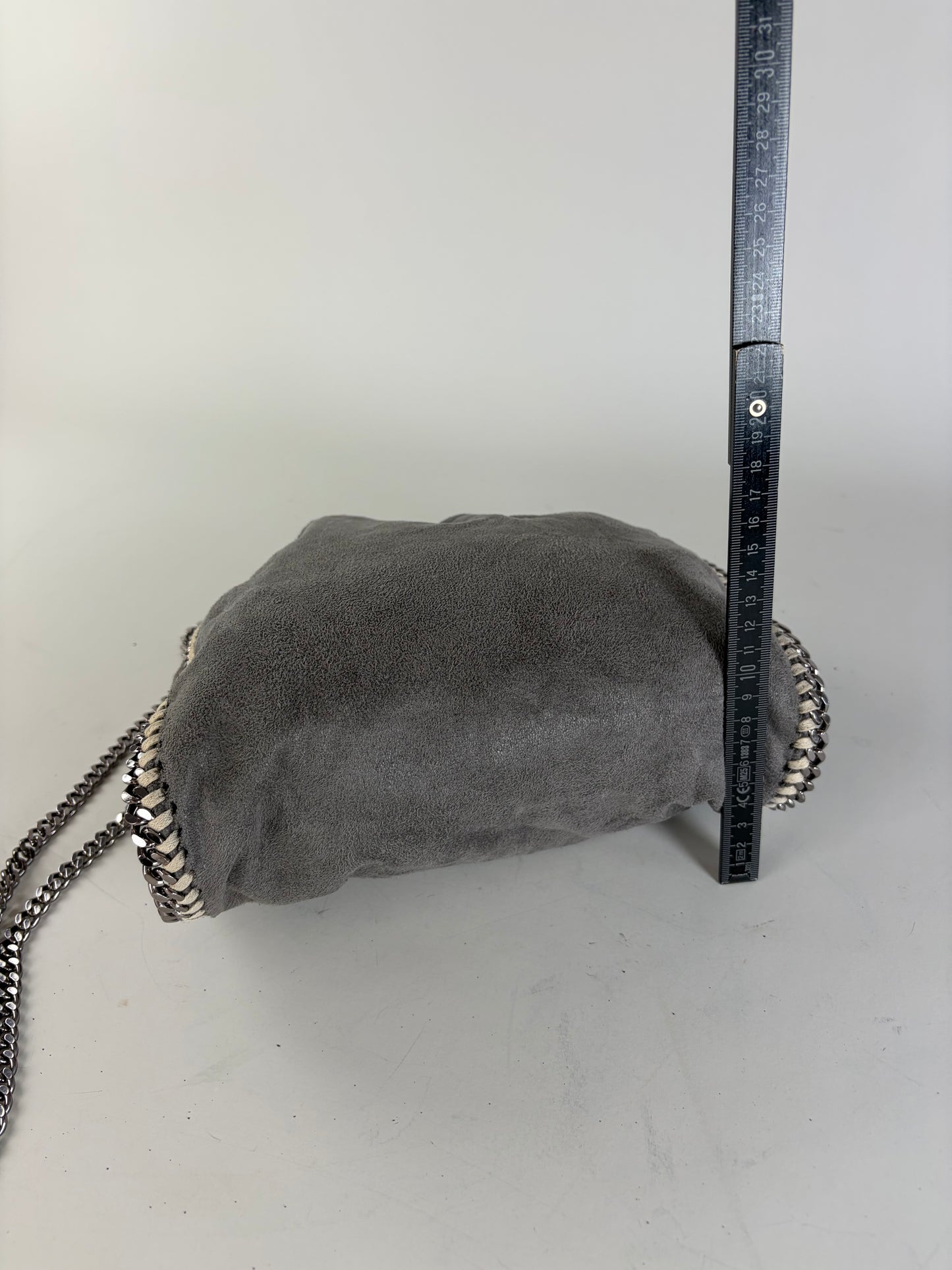 Vintage Stella Mc Cartney Chain-Trim Hobo Bag Grey Beige