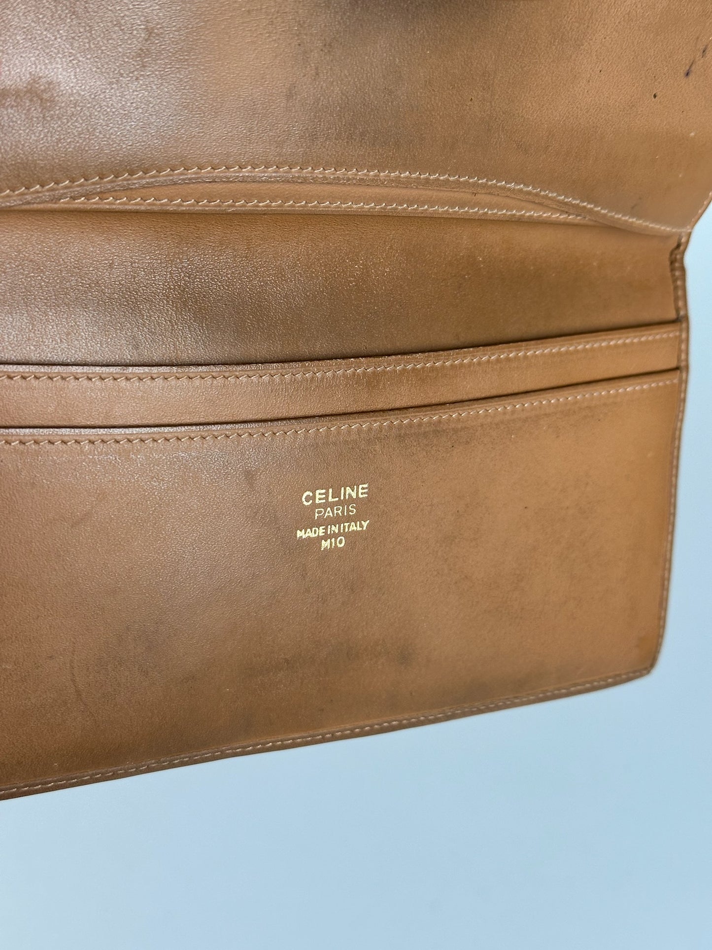 Vintage Celine Leather monogram Wallet brown