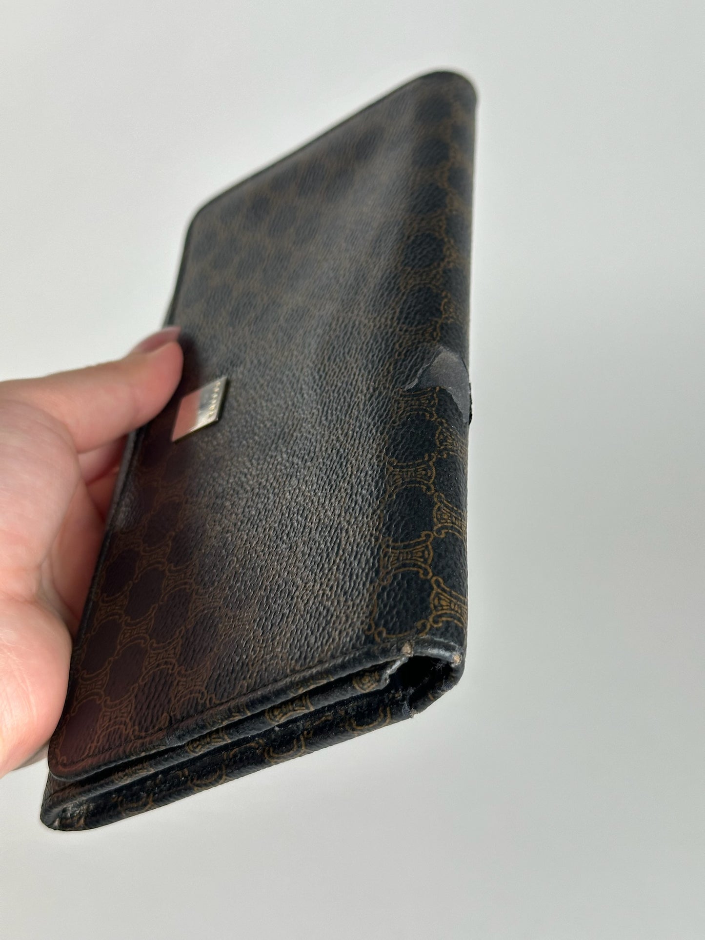 Vintage Celine Leather monogram Wallet brown