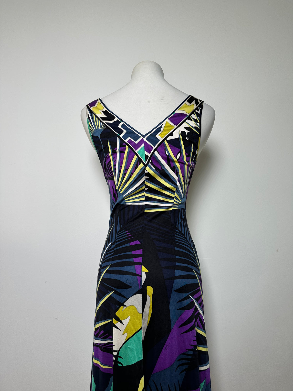 Vintage Pucci Silk Maxi Dress Early 2000s Multicolor S