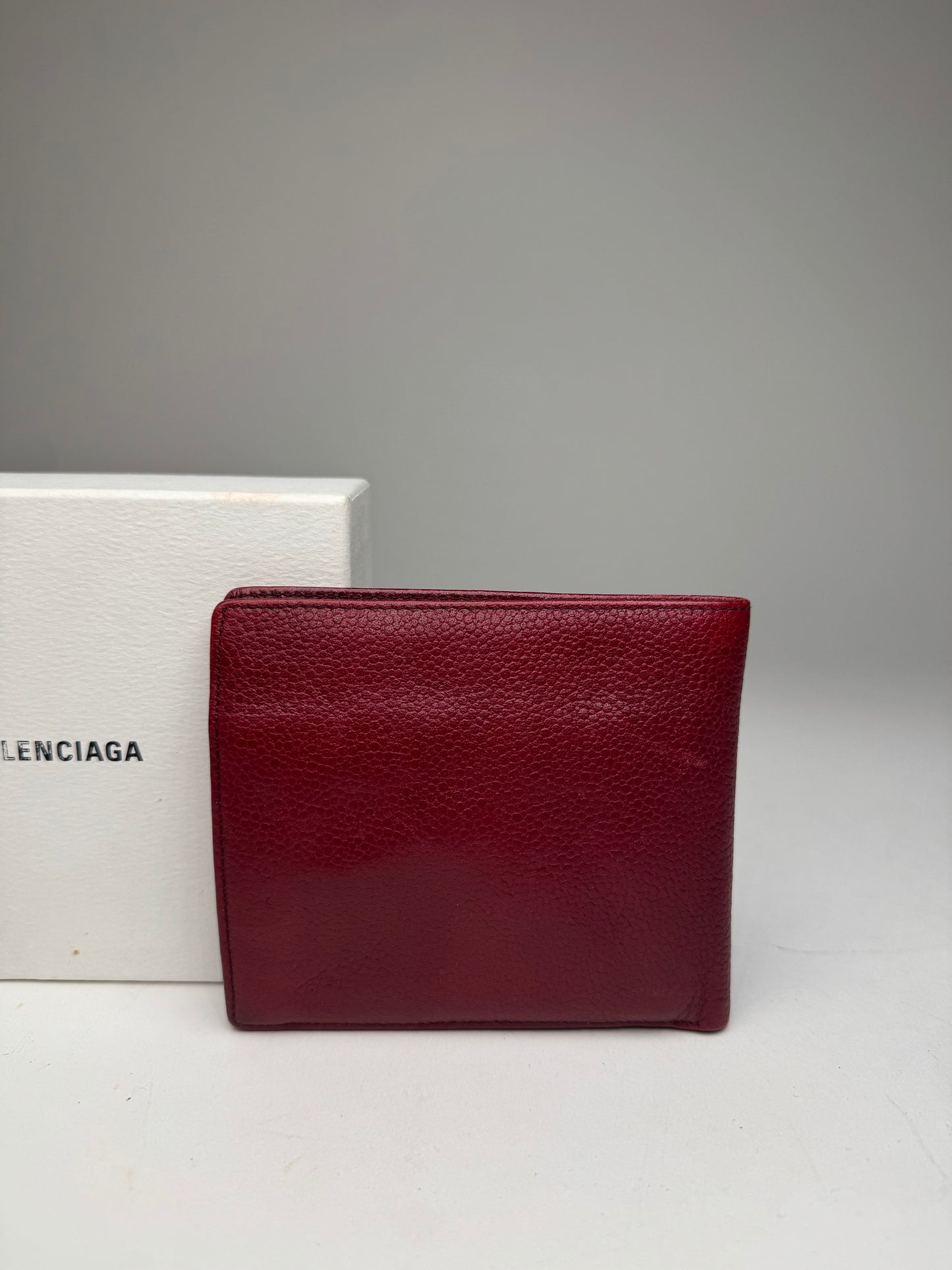 Vintage Balenciaga Flapable Leather Wallet Burgundy