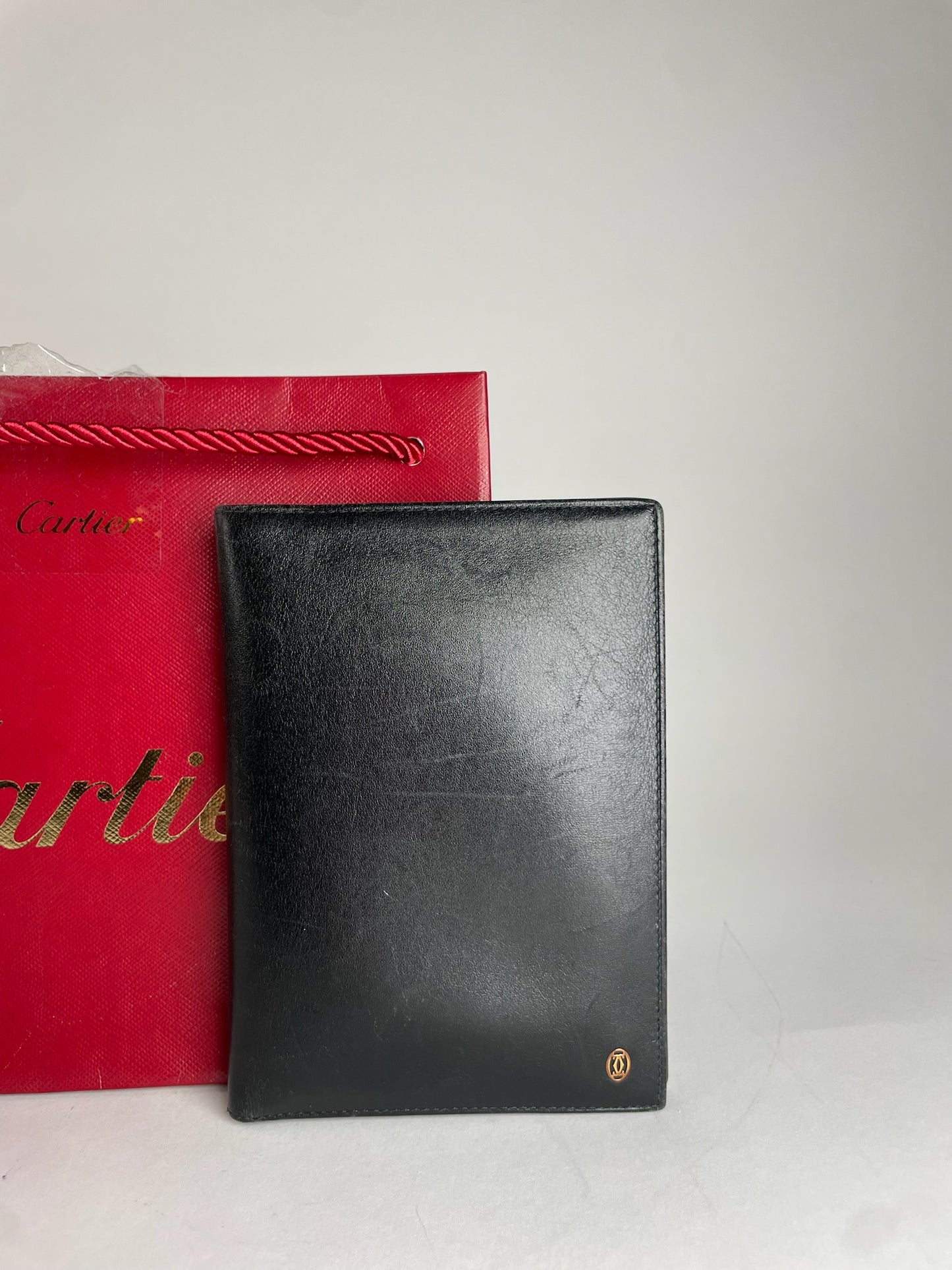 Vintage Cartier Leather Card Holder Black