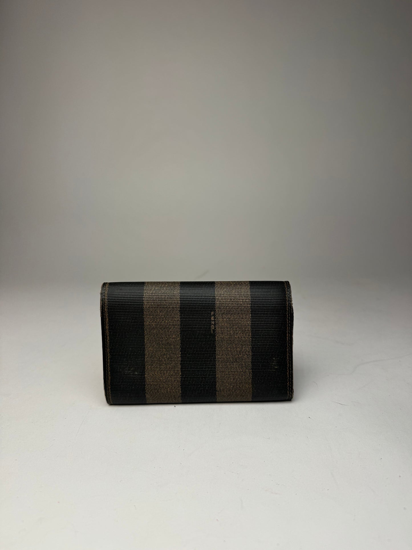 Vintage Fendi Striped Wallet black brown