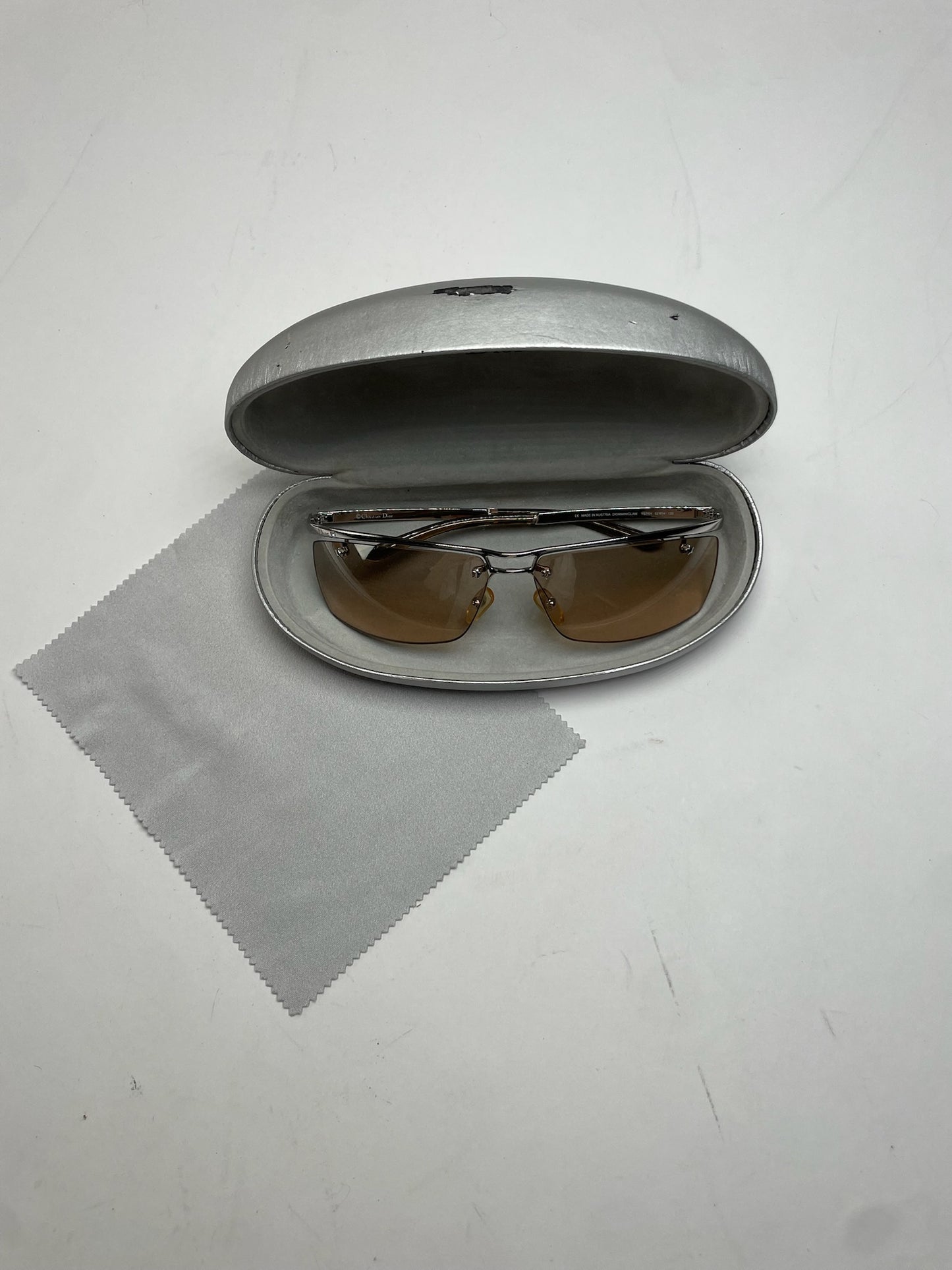Vintage Dior Rimless Sunglasses silver Brown