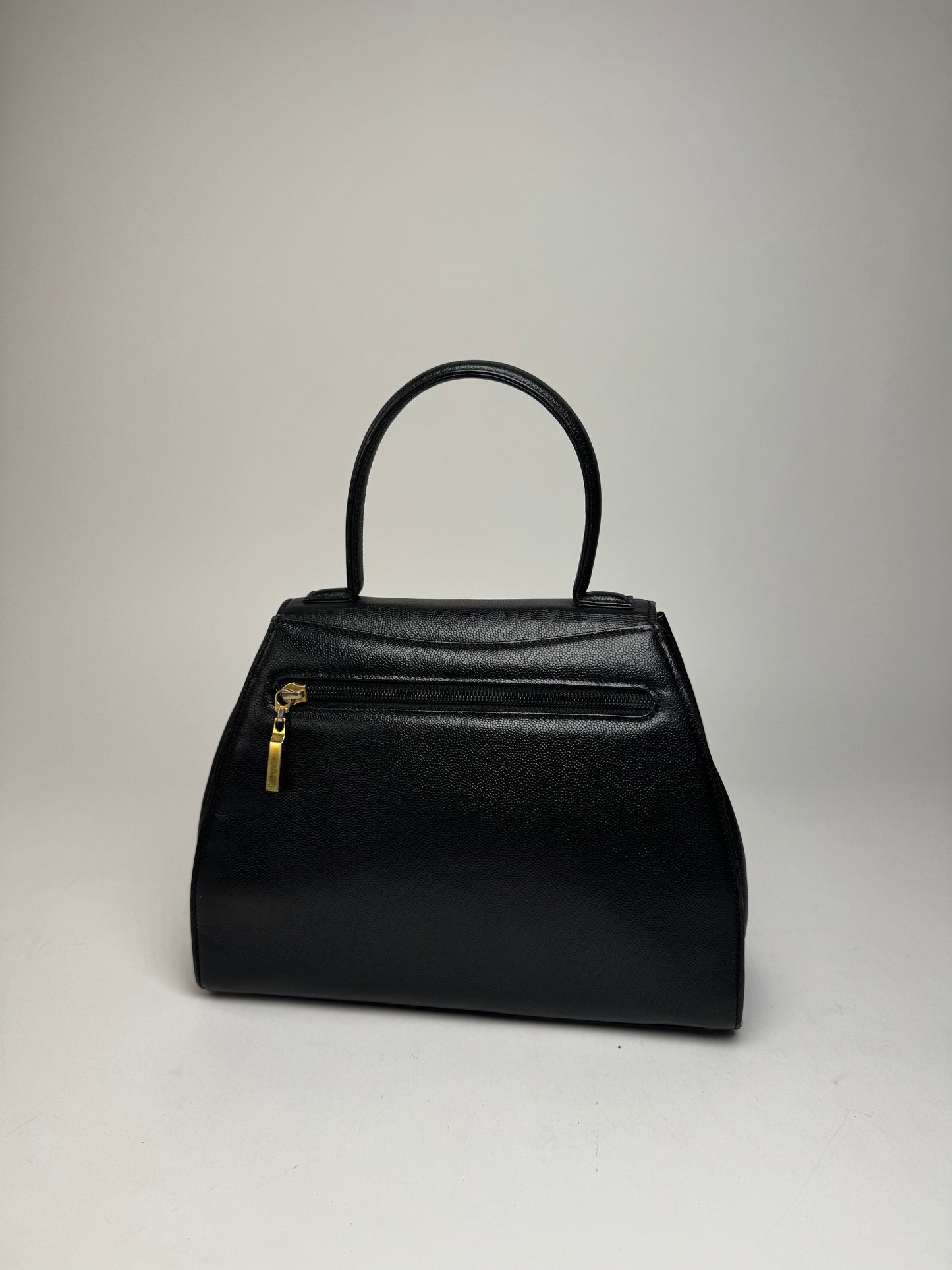 Vintage Givenchy Snake Emblossed Leather Handbag Black