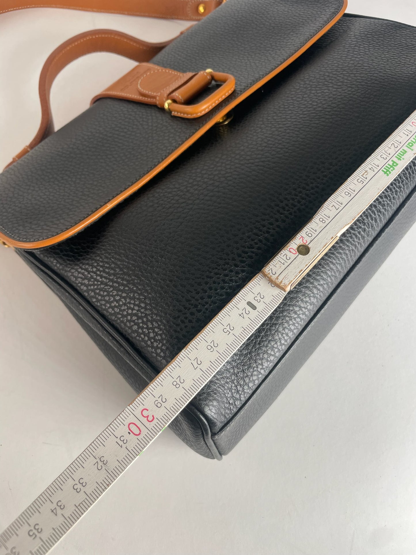 Vintage Courreges 2Way Leather Handbag Black Brown
