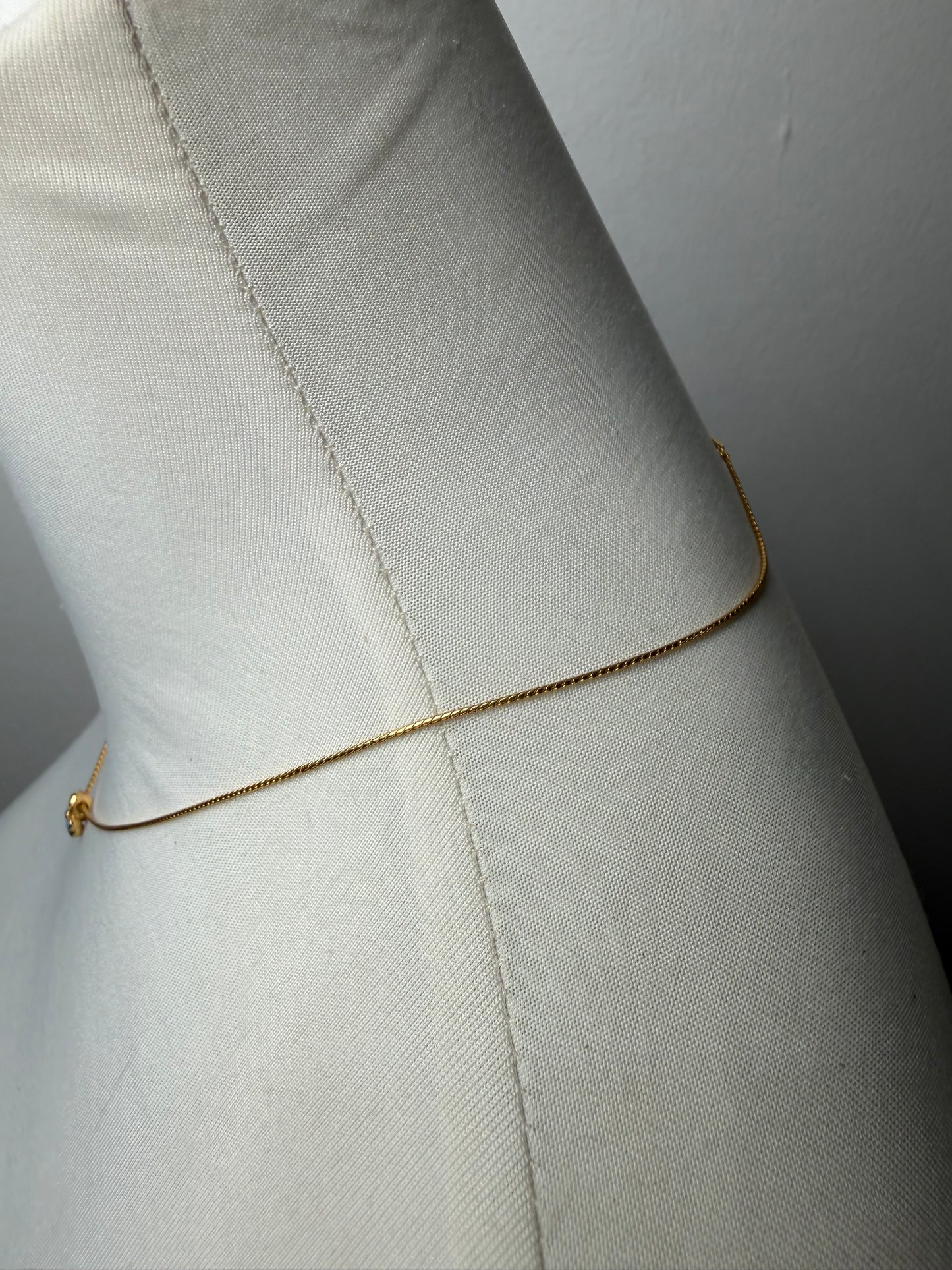 Vintage Courreges Blue Opal-Effect Necklace Gold-Tone